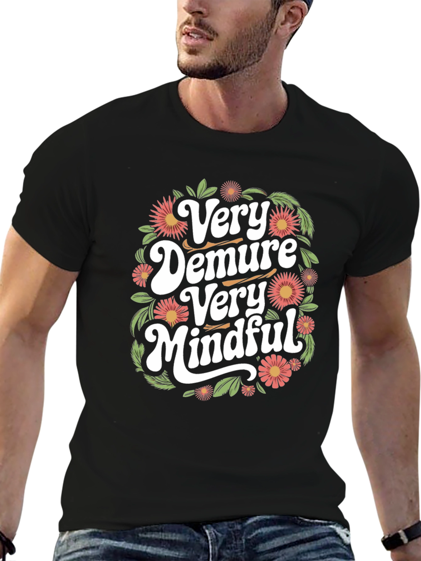 Very Demure Very Mindful Graphic Tee - Black