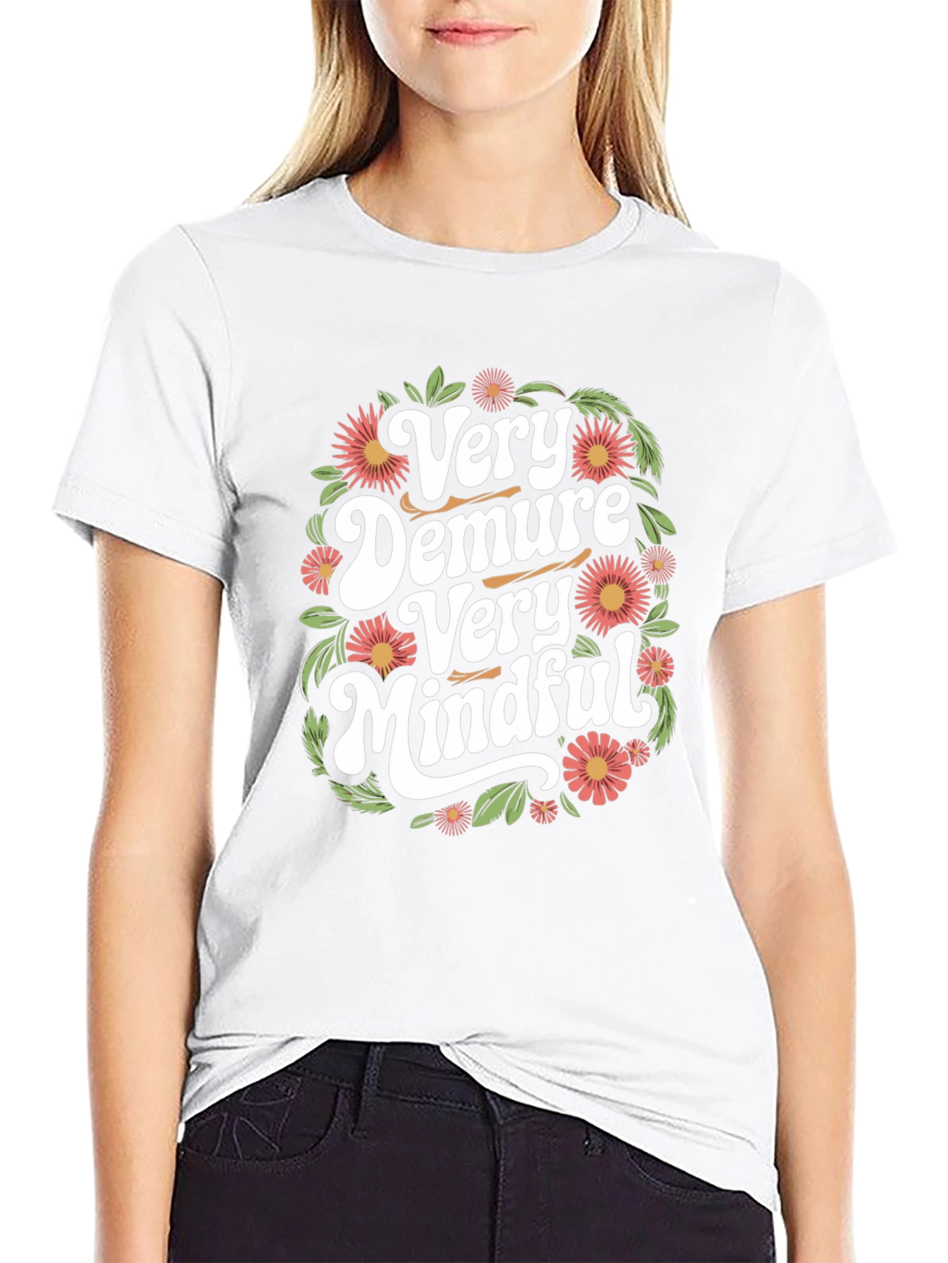 Very Demure Very Mindful Graphic Tee - Black