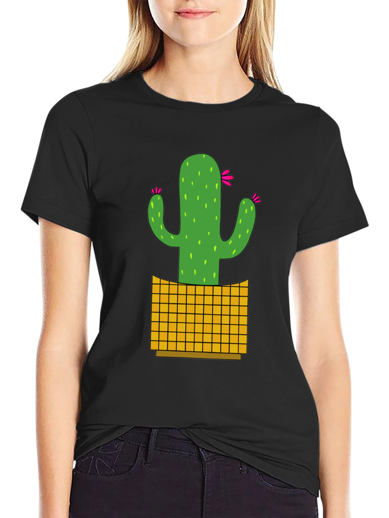 Cactus Graphic Tee - Black Casual Shirt