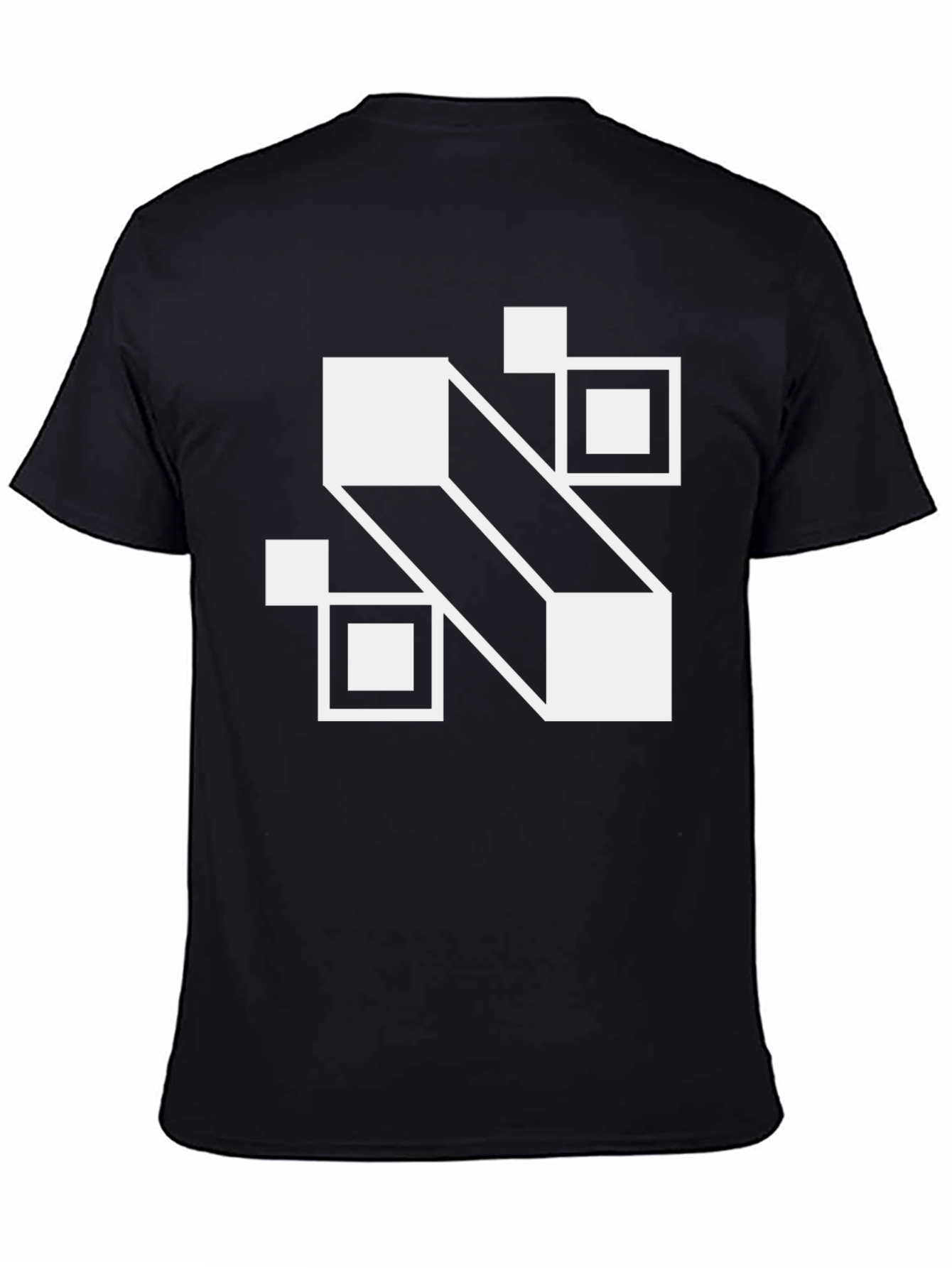 Abstract Geometric Squares Black T-Shirt