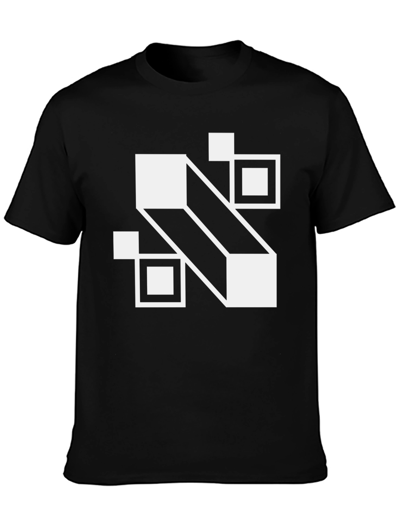 Abstract Geometric Squares Black T-Shirt