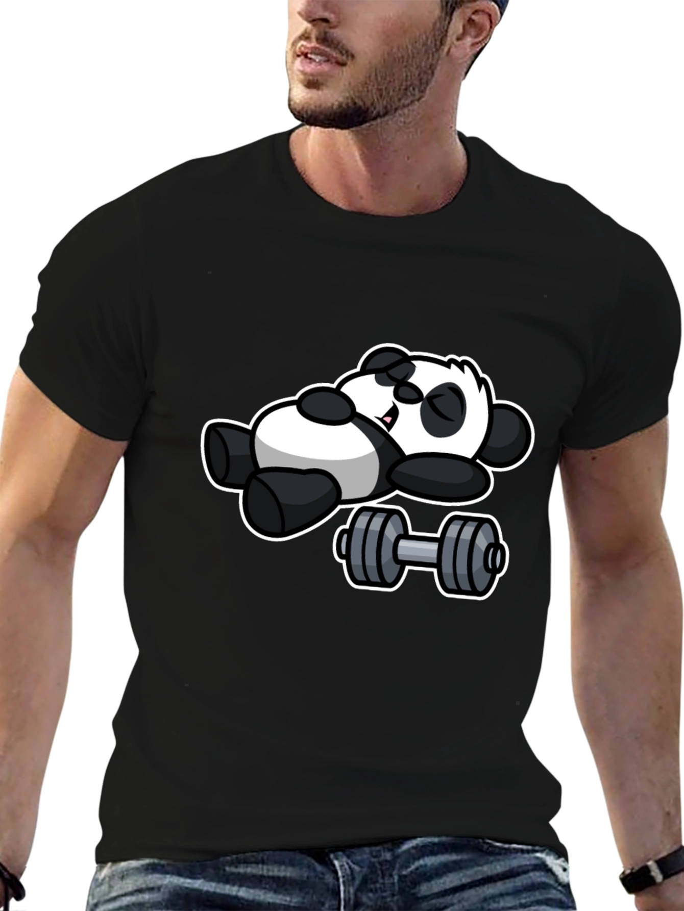 Lazy Panda Gym T-Shirt - Black Cotton Tee