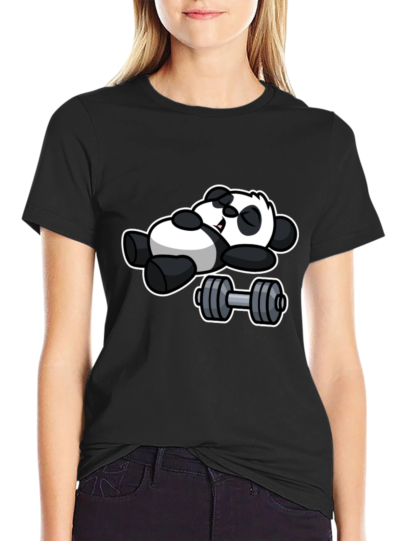 Lazy Panda Gym T-Shirt - Black Cotton Tee