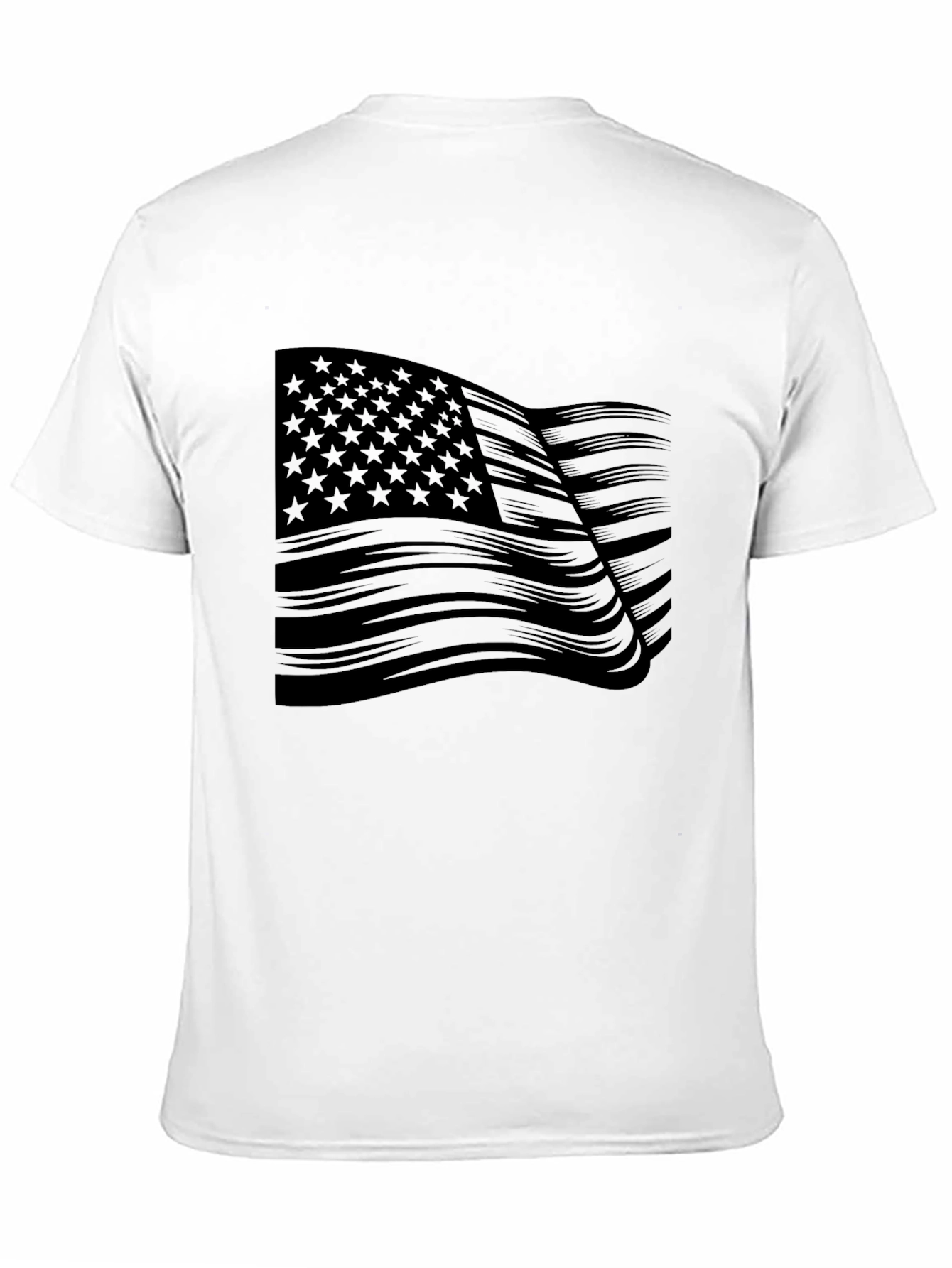American Flag Graphic Print Black T-Shirt