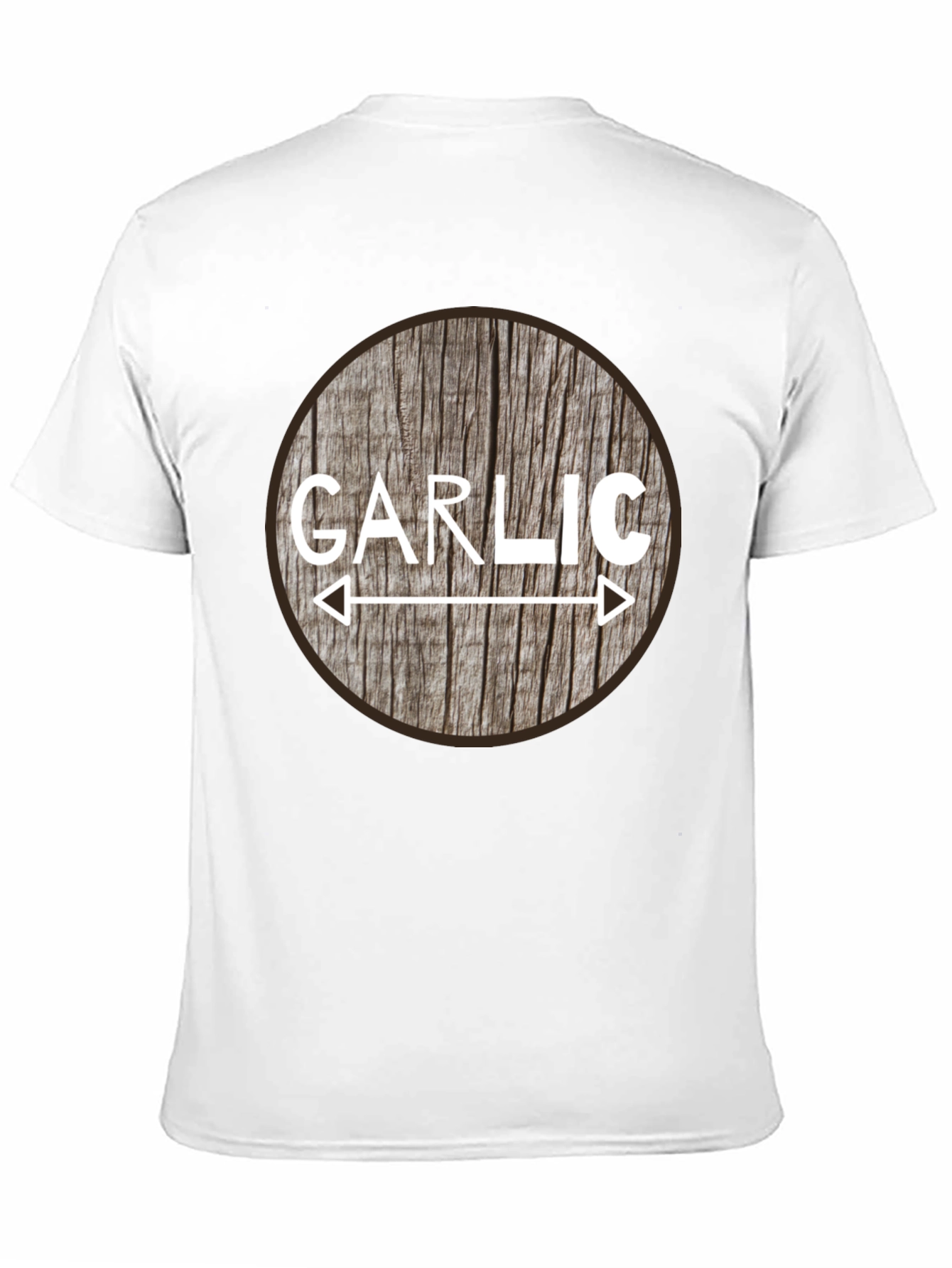 Garlic Lover Tee - Rustic Wood Circle Design