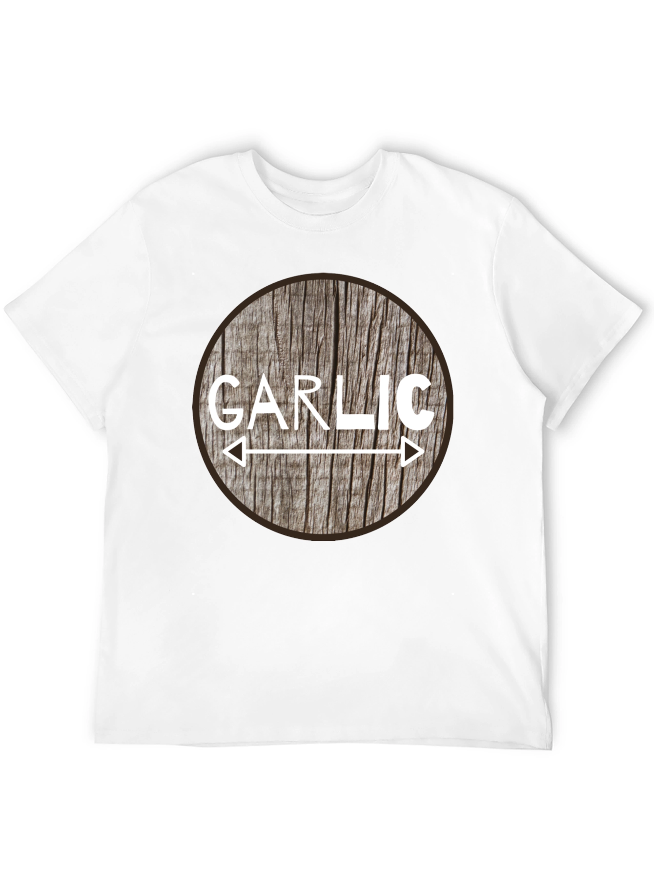 Garlic Lover Tee - Rustic Wood Circle Design
