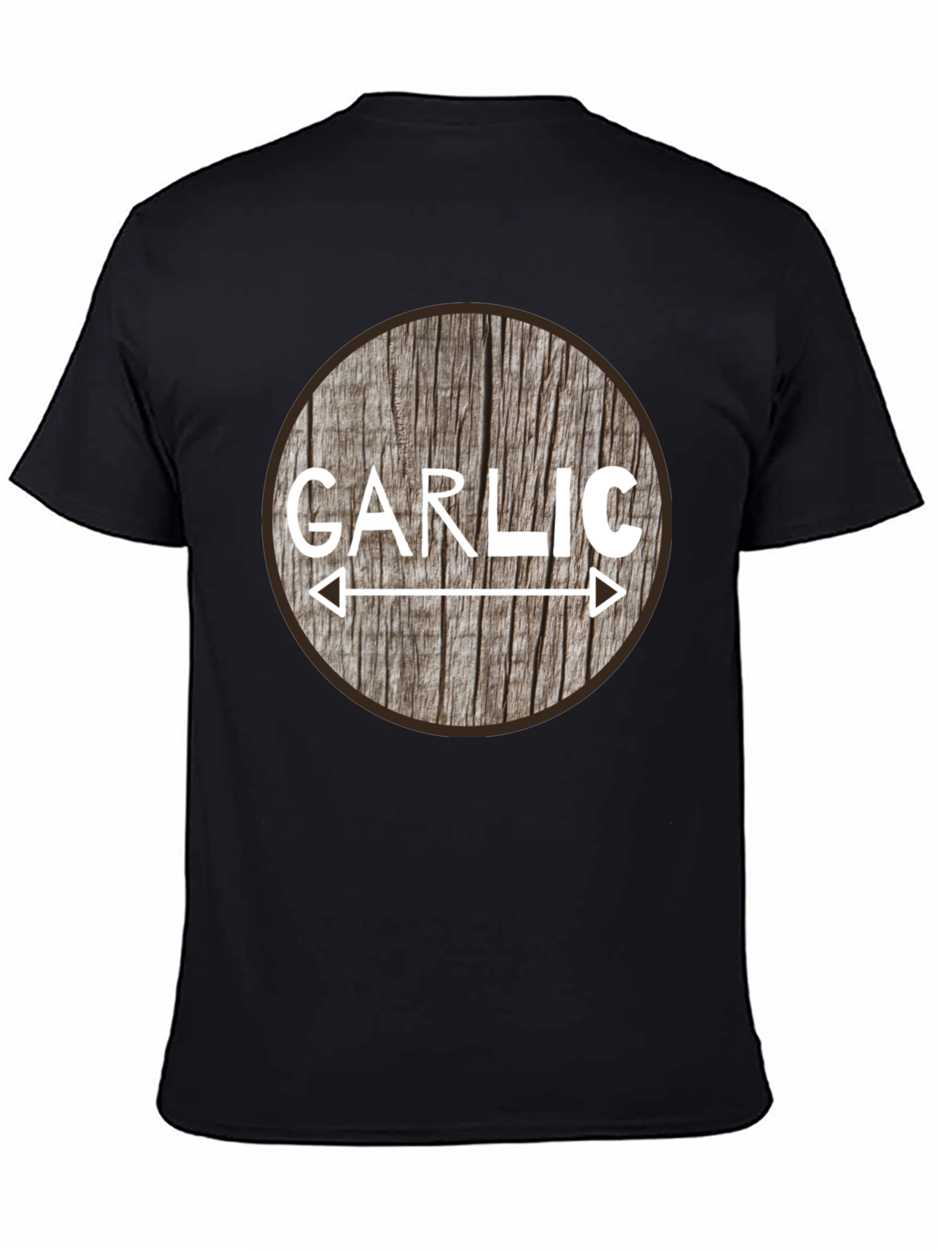 Garlic Lover Tee - Rustic Wood Circle Design