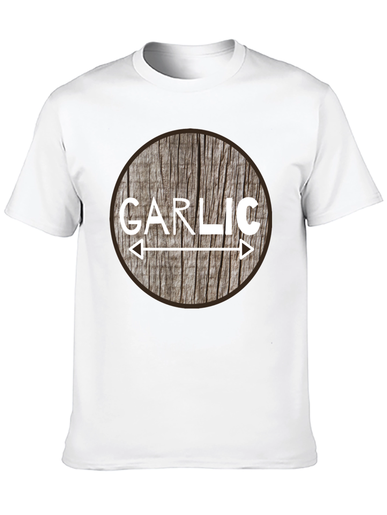 Garlic Lover Tee - Rustic Wood Circle Design