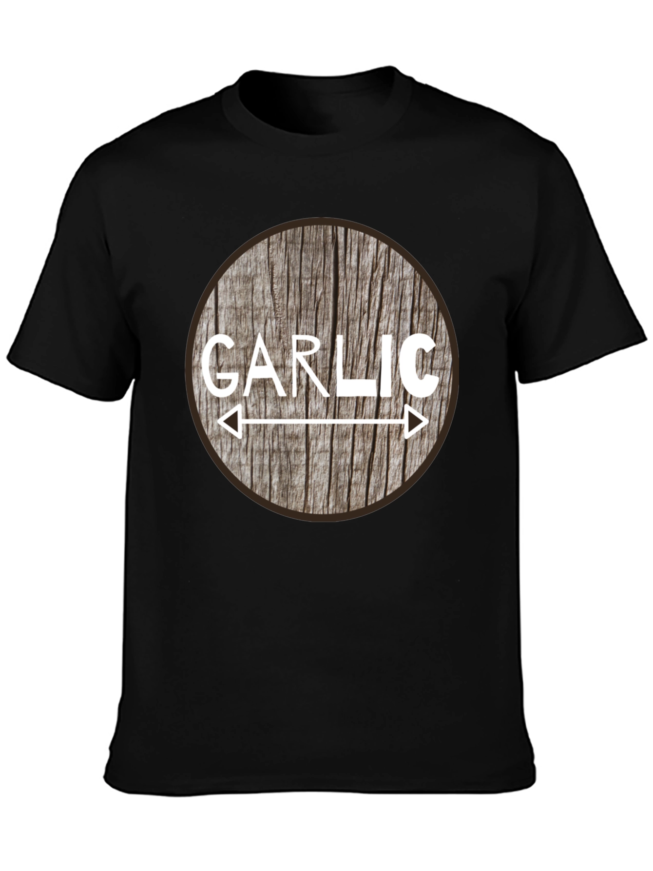 Garlic Lover Tee - Rustic Wood Circle Design