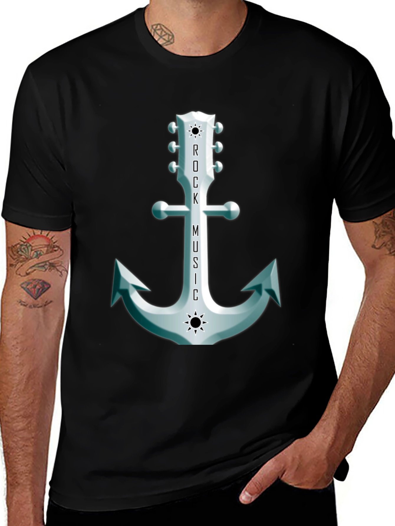 Rock Music Anchor Graphic Tee