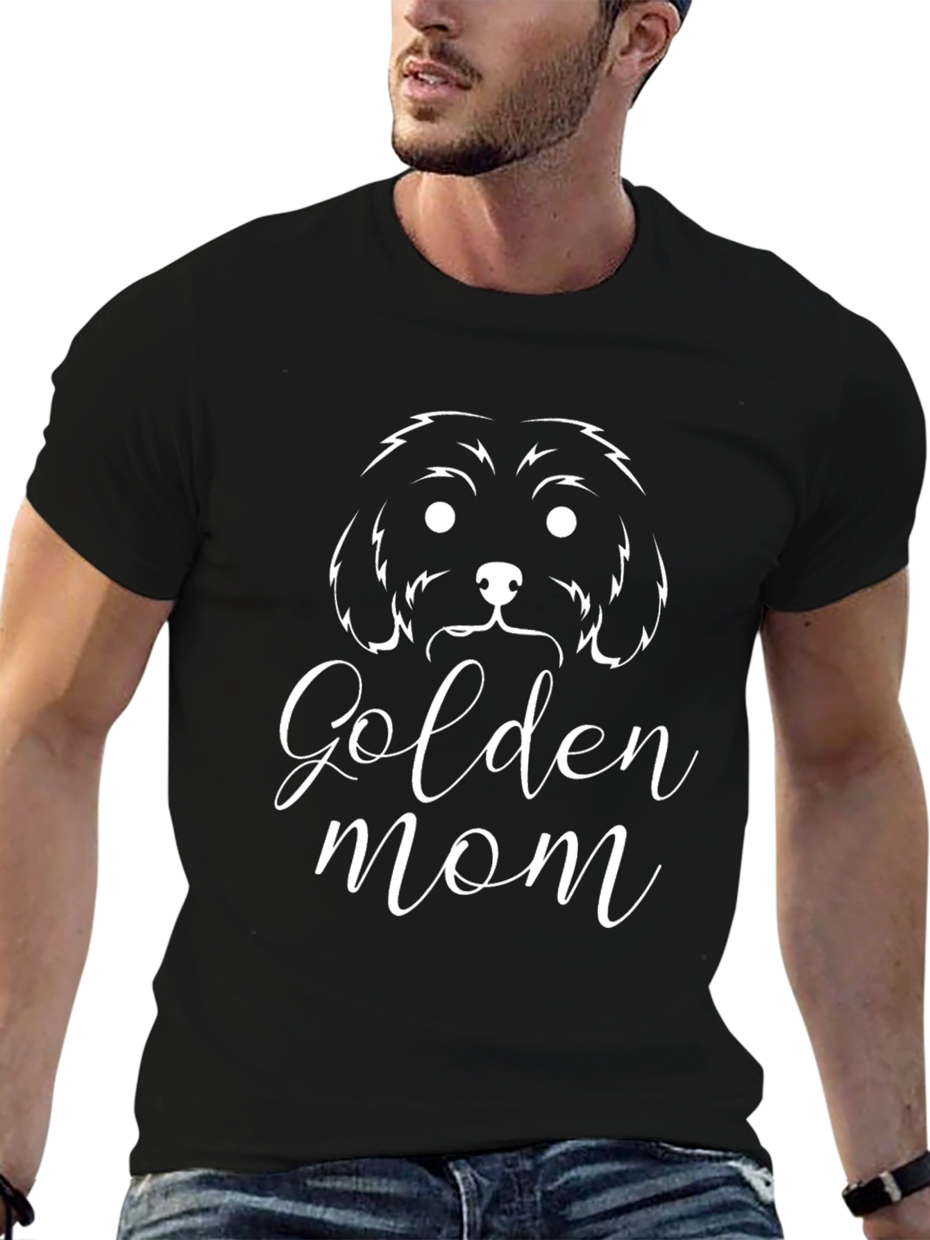 Golden Mom Graphic T-Shirt - Black