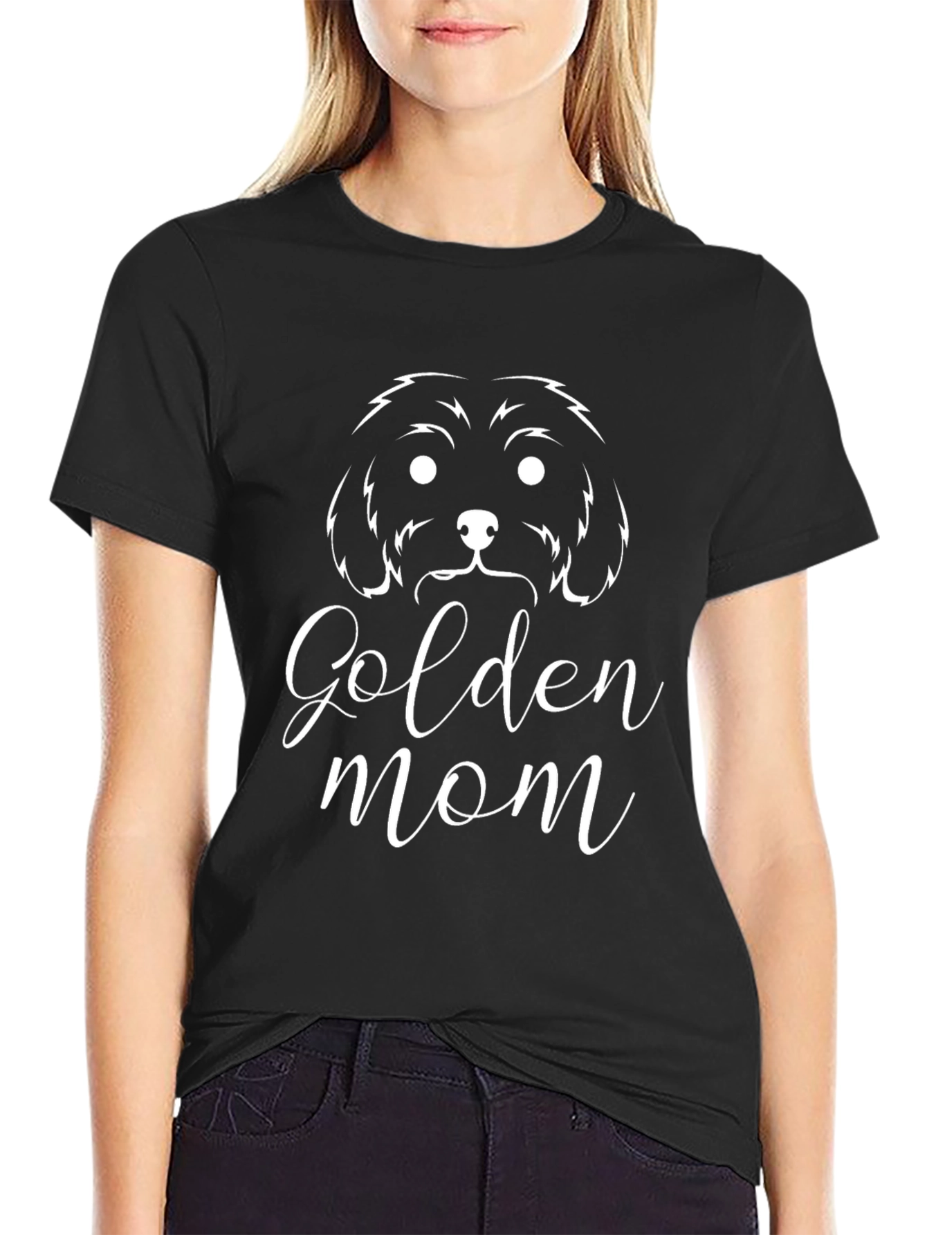 Golden Mom Graphic T-Shirt - Black