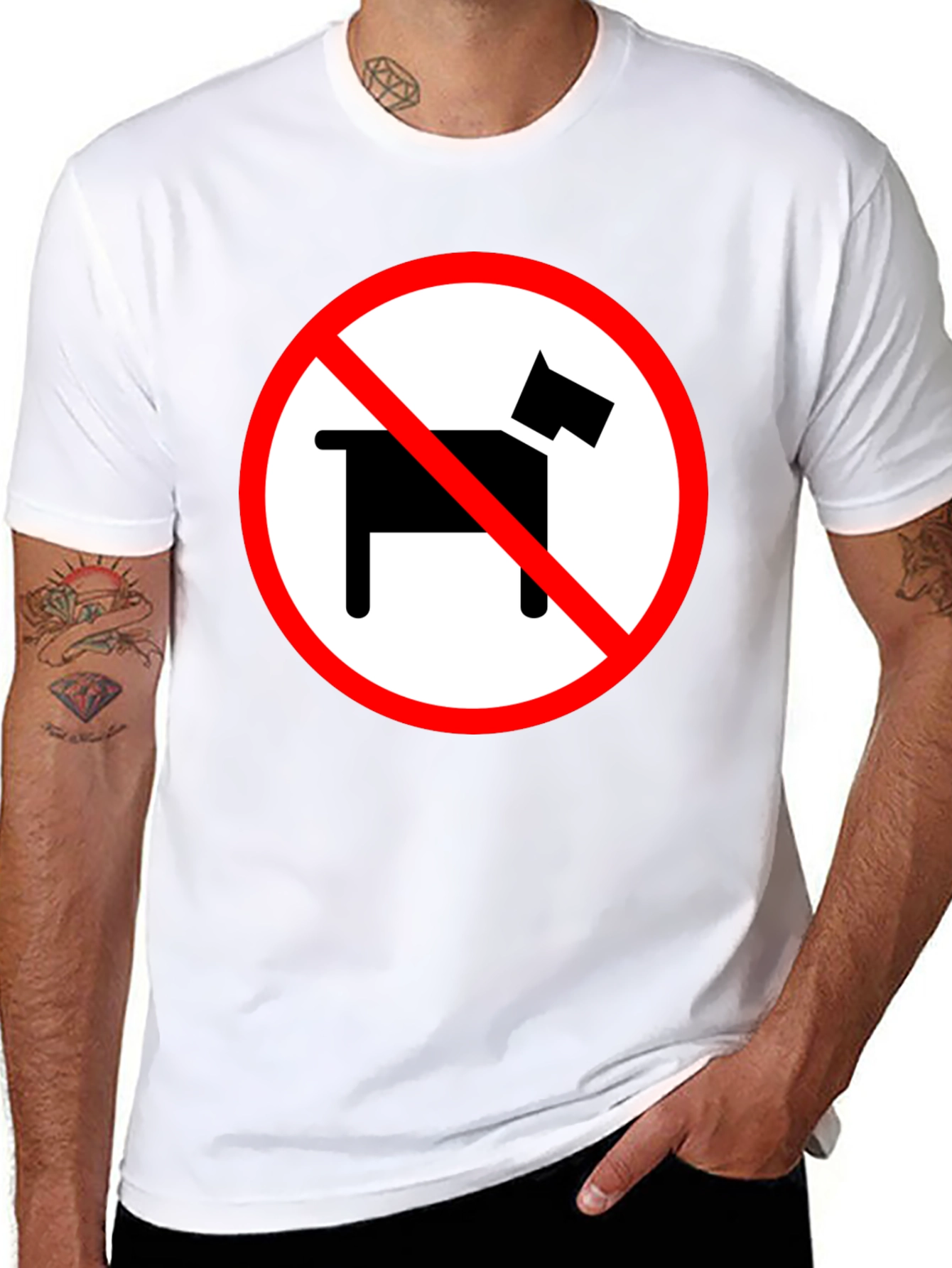 No Dogs Allowed Novelty Graphic Tee