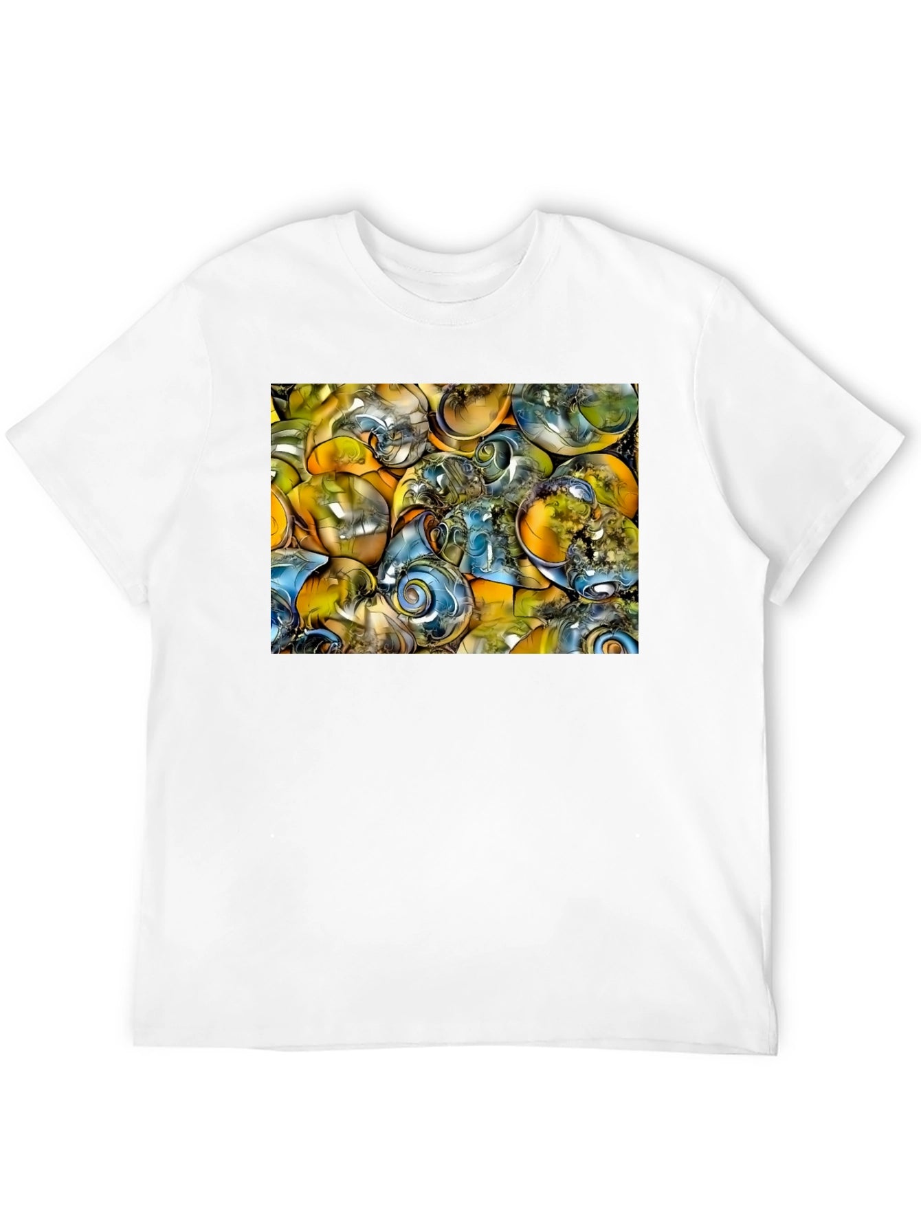 Abstract Swirls Graphic Black T-Shirt