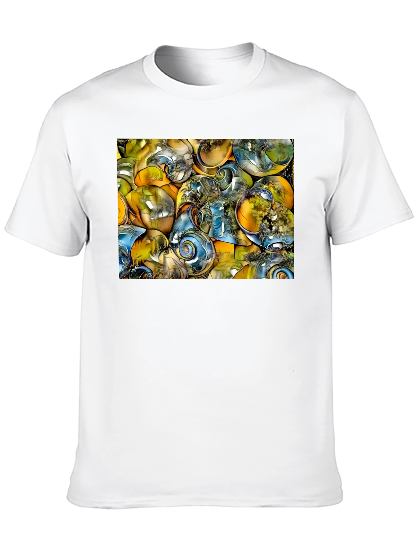 Abstract Swirls Graphic Black T-Shirt