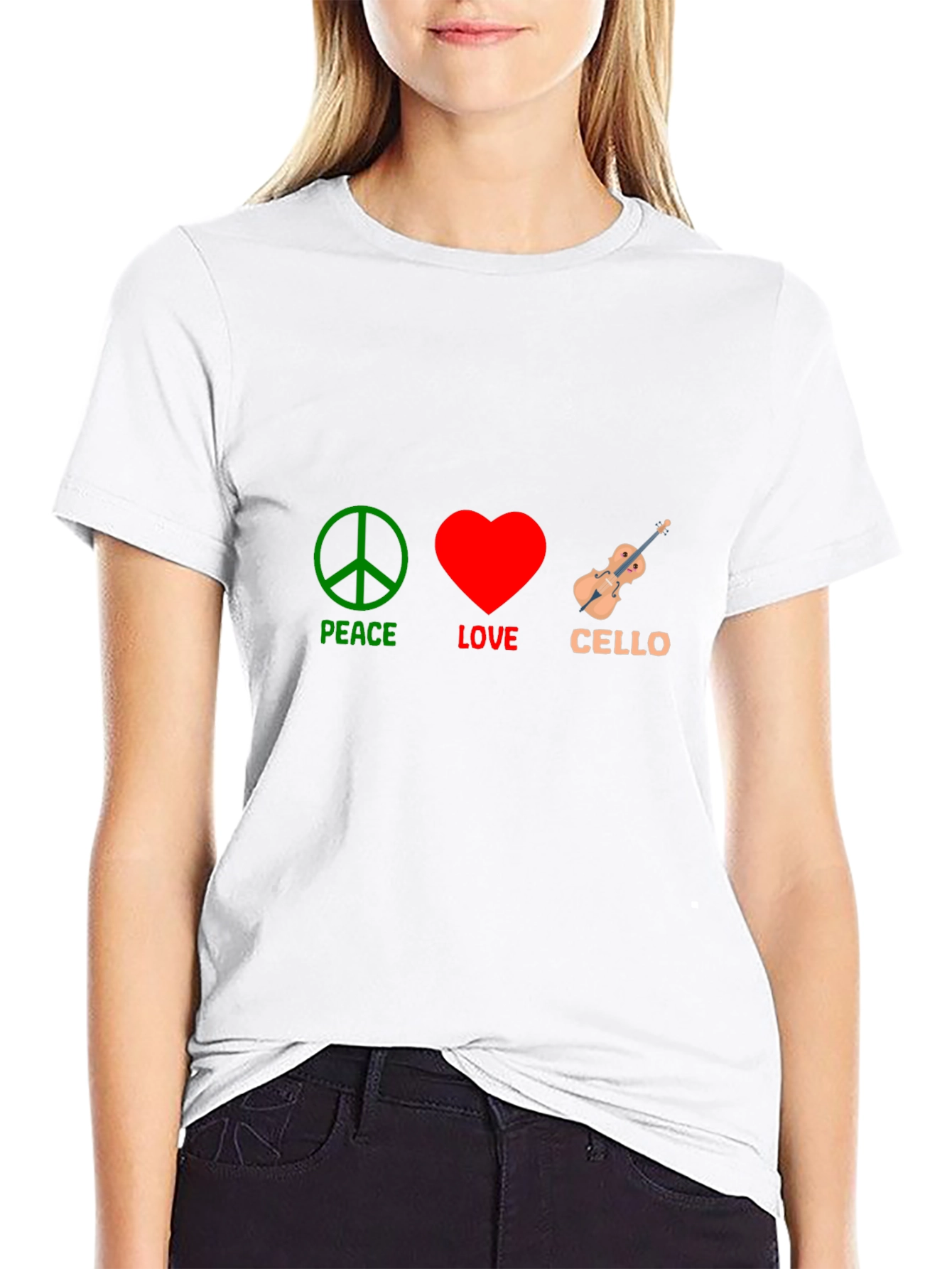 Peace Love Cello T-Shirt - Music Lover Tee