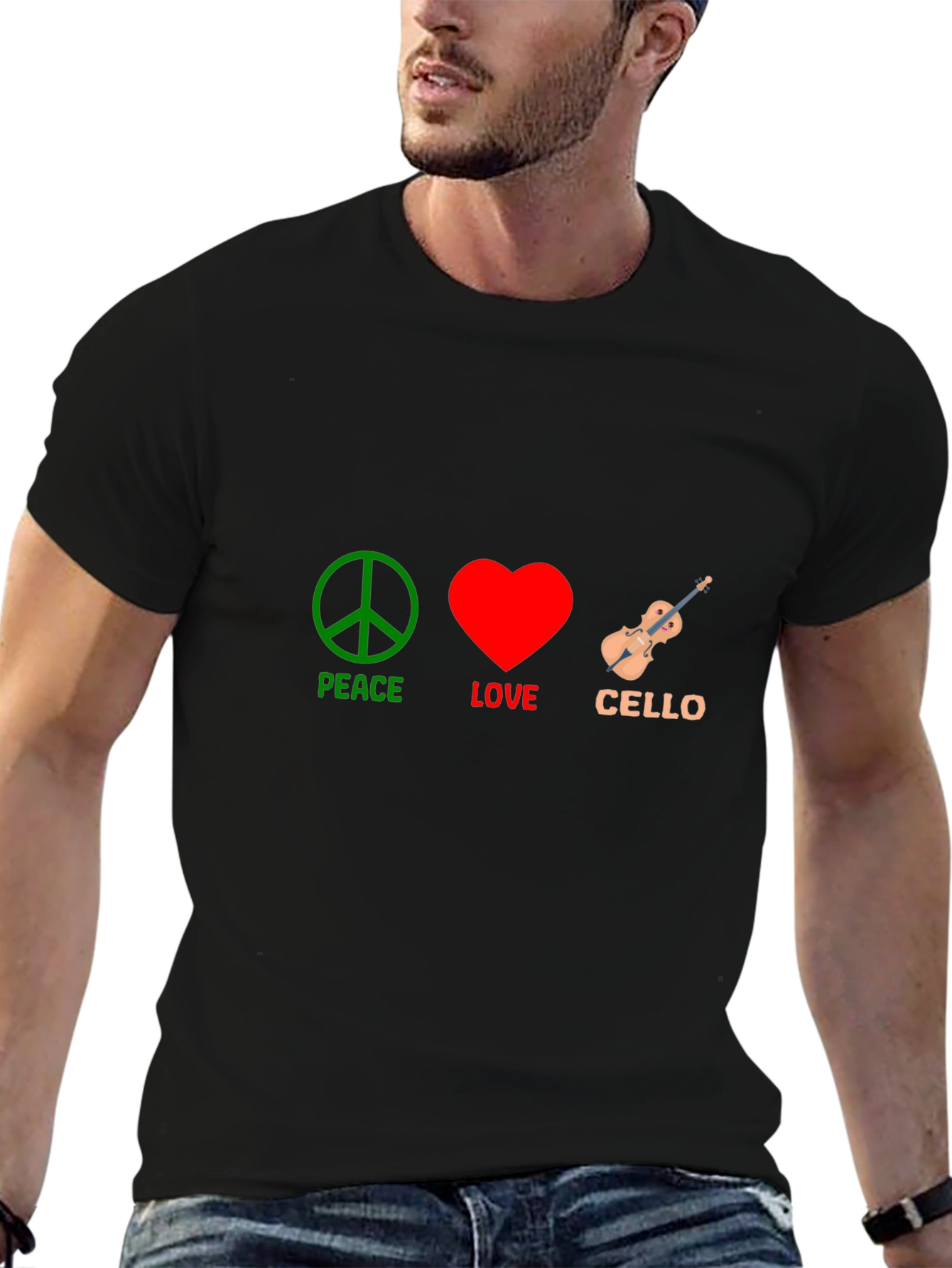 Peace Love Cello T-Shirt - Music Lover Tee