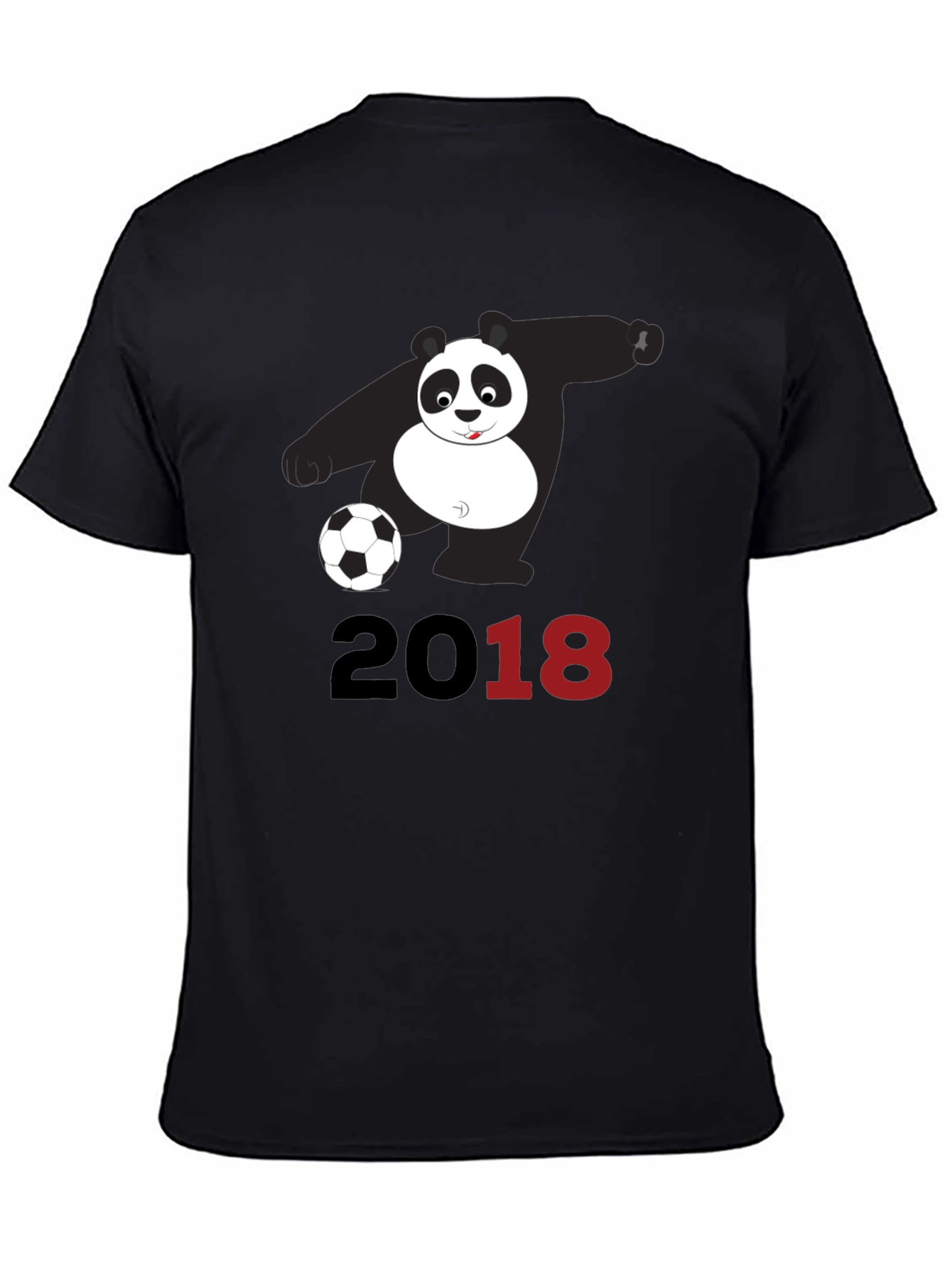 Panda Soccer 2018 Graphic Tee - Black Cotton Shirt