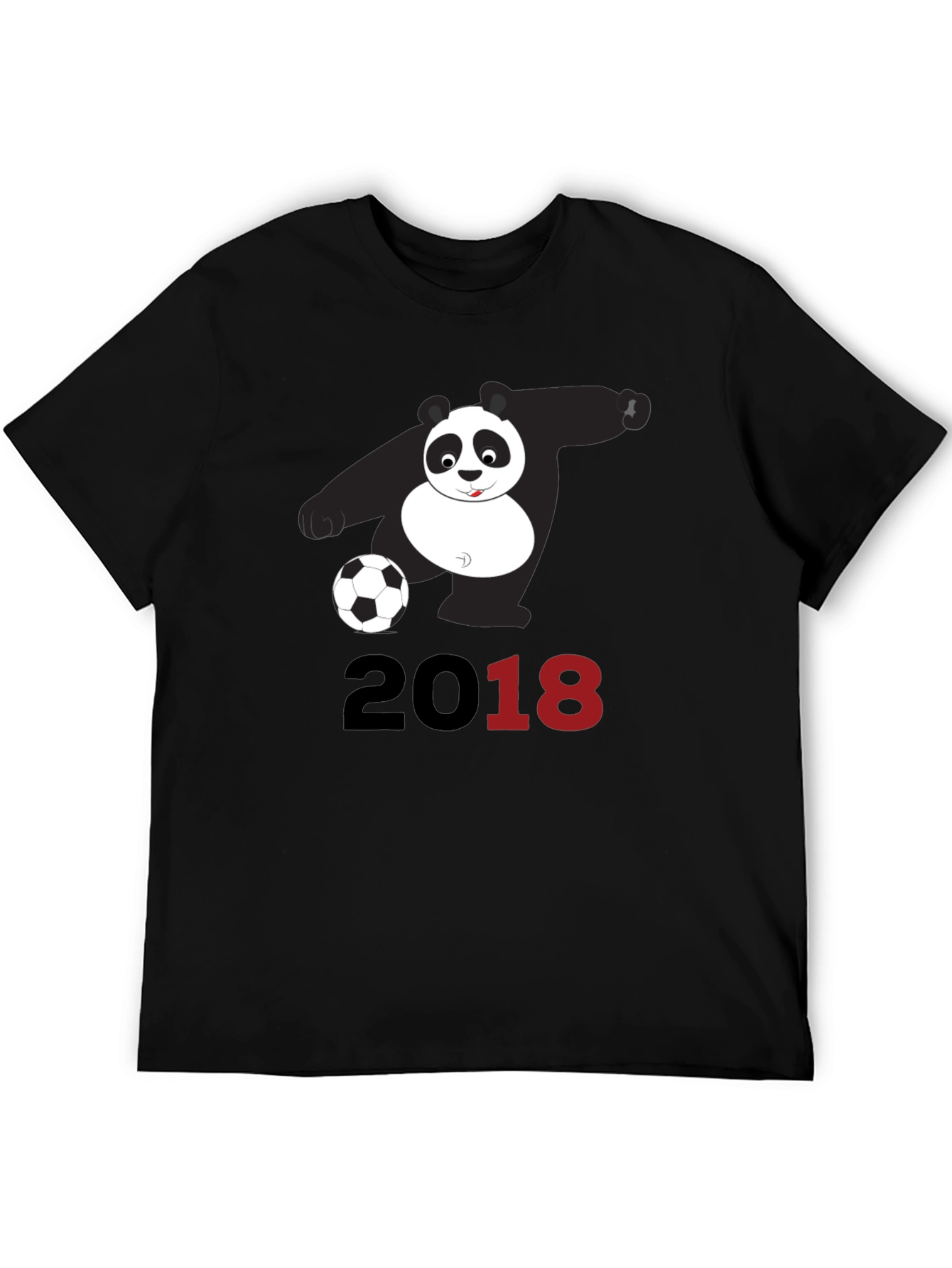 Panda Soccer 2018 Graphic Tee - Black Cotton Shirt
