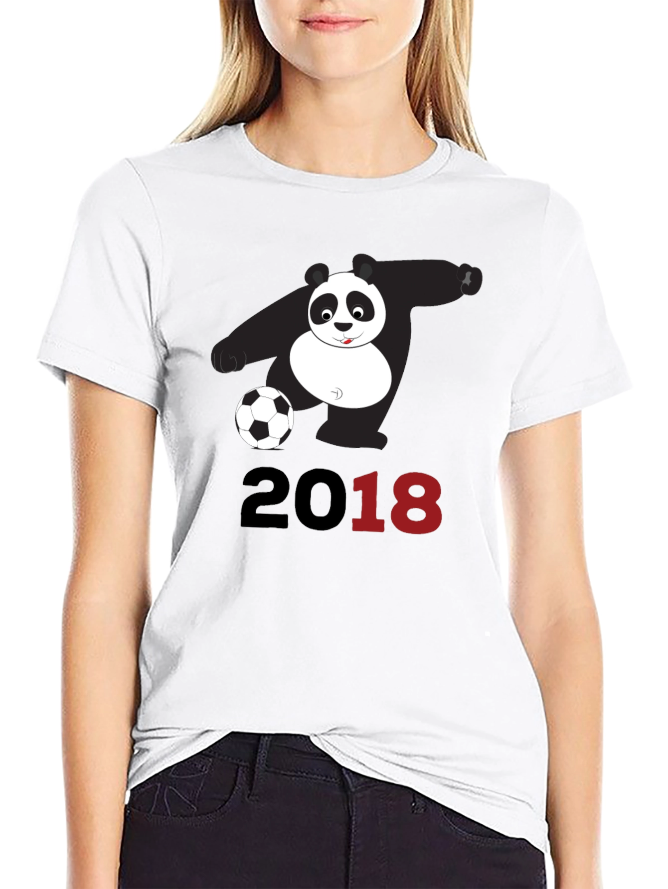 Panda Soccer 2018 Graphic Tee - Black Cotton Shirt