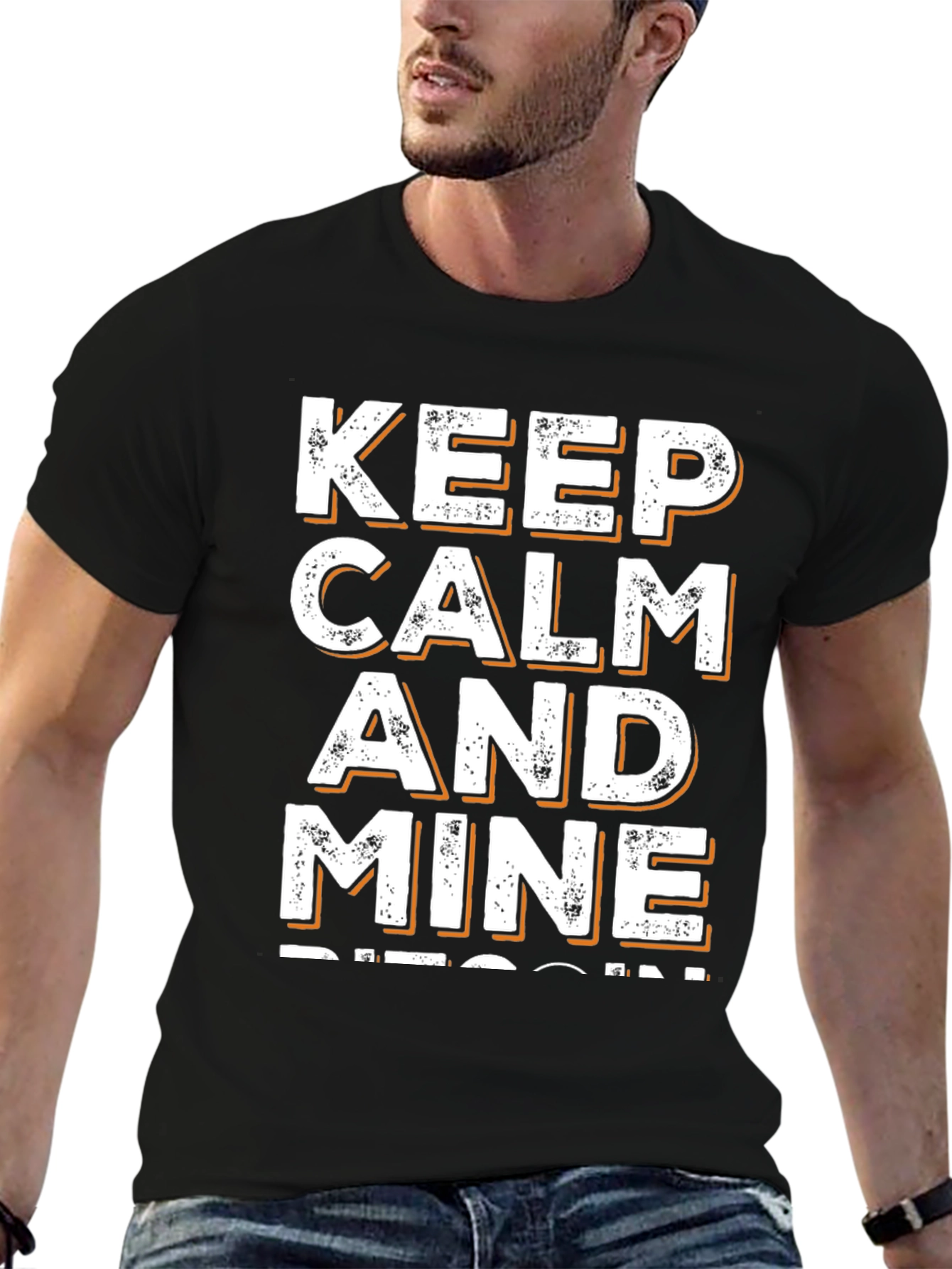 Keep Calm and Mine Bitcoin Graphic Tee