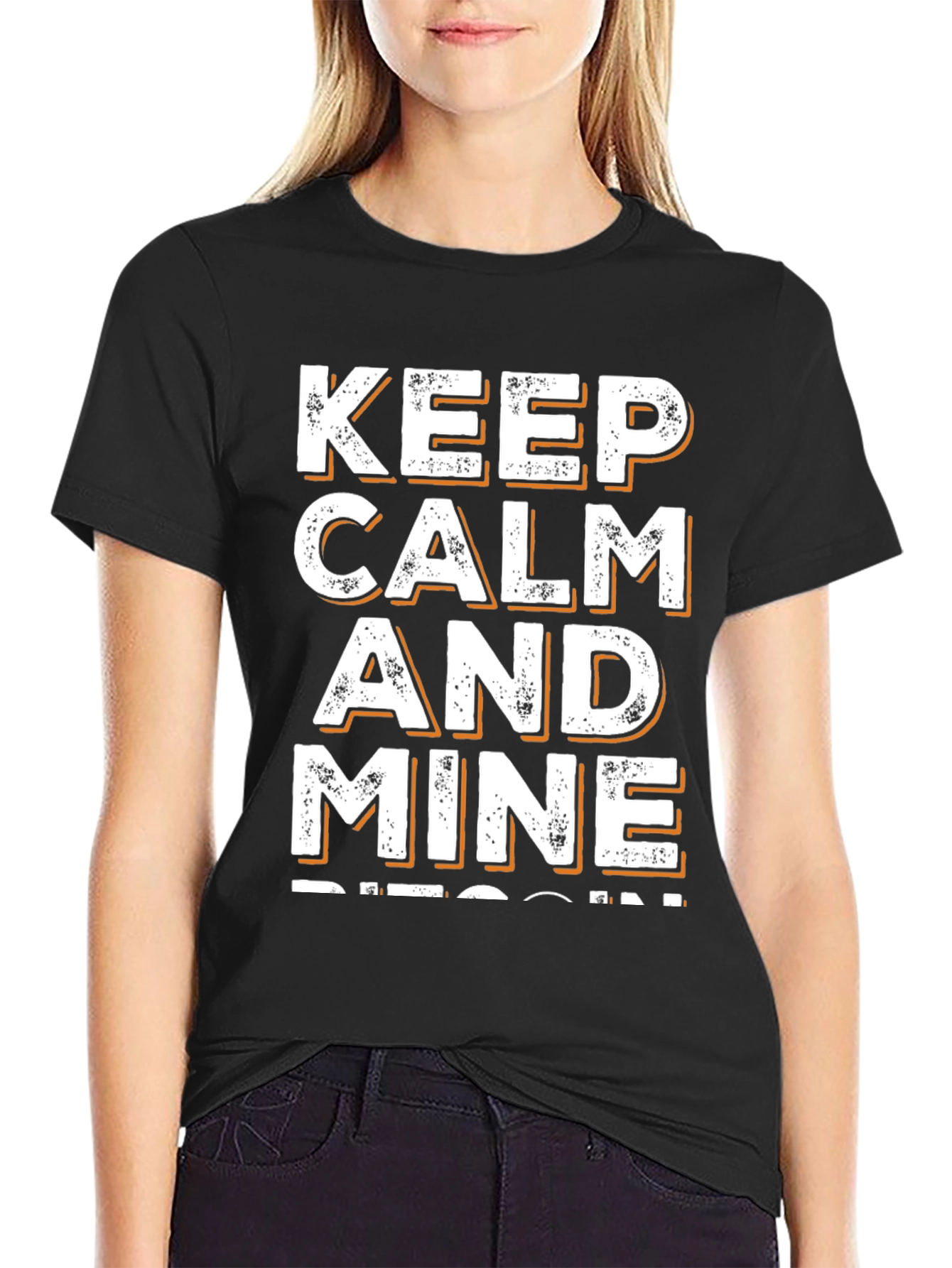 Keep Calm and Mine Bitcoin Graphic Tee