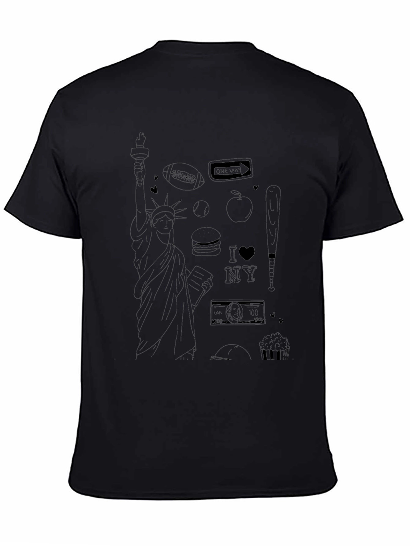 NYC Doodle T-Shirt | Mens Black Short Sleeve