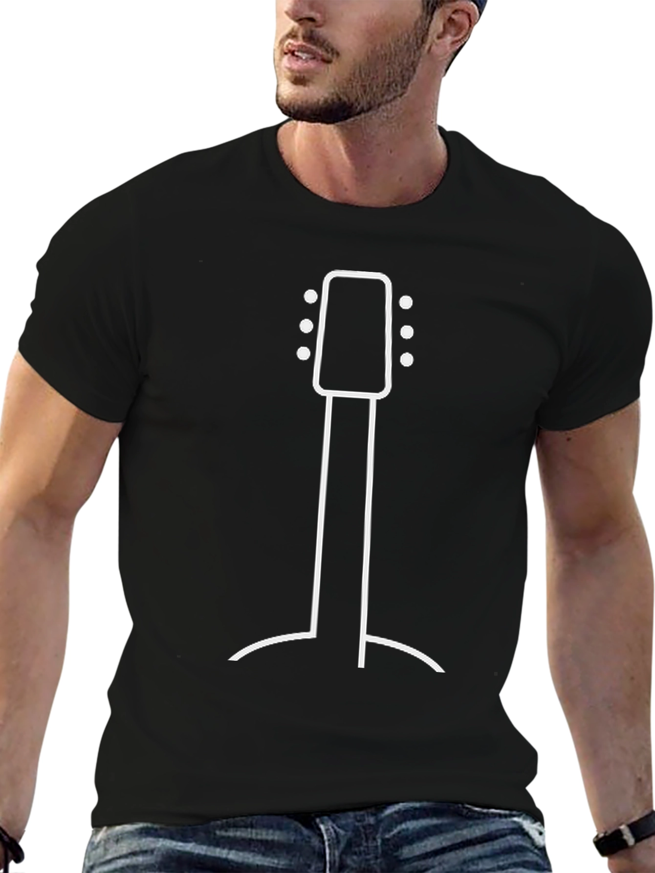 Guitar Headstock Graphic Tee - Music Lover Shirt
