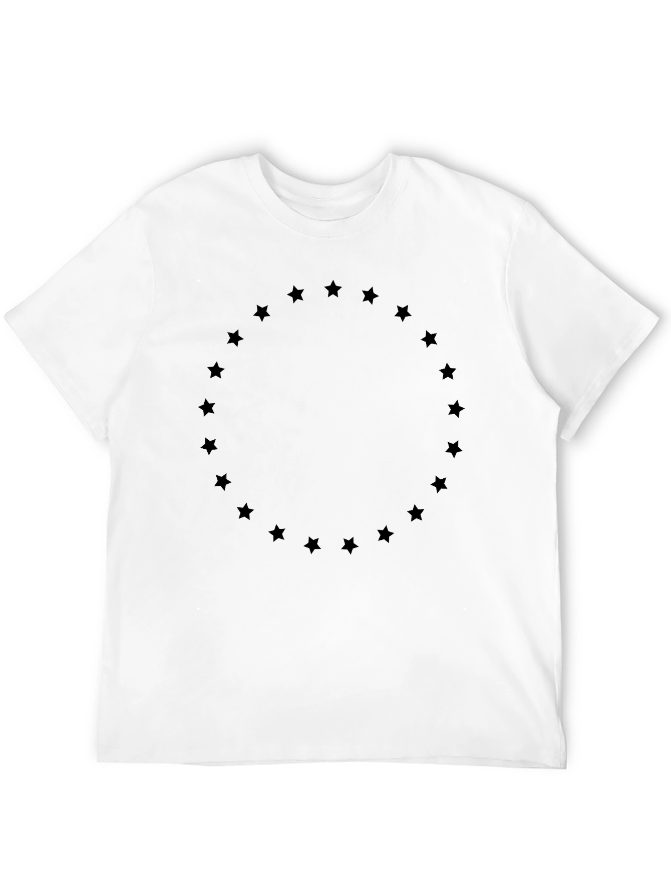 Black T-Shirt with Star Circle Design