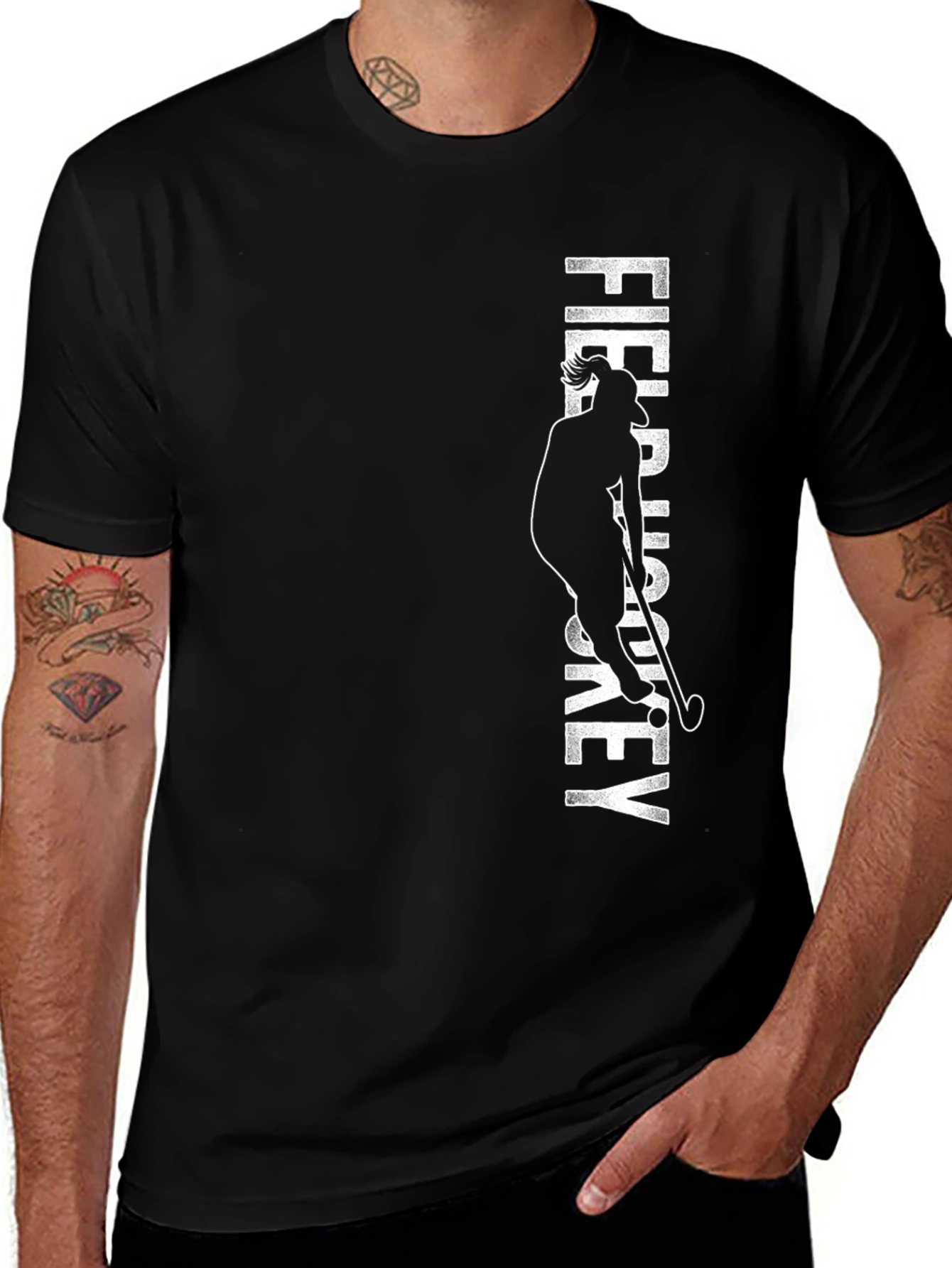 Field Hockey Graphic Tee - Unisex Black T-Shirt