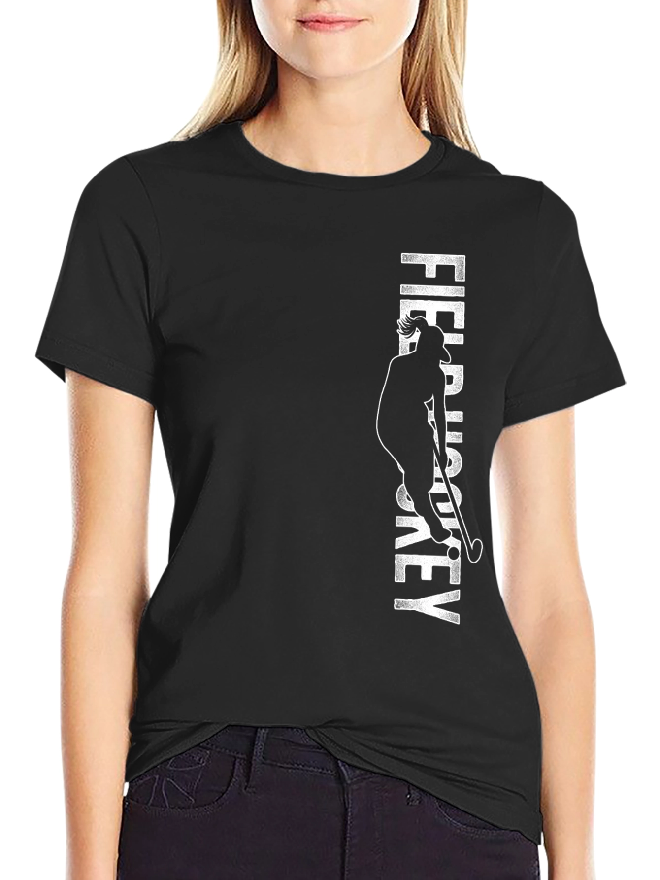 Field Hockey Graphic Tee - Unisex Black T-Shirt