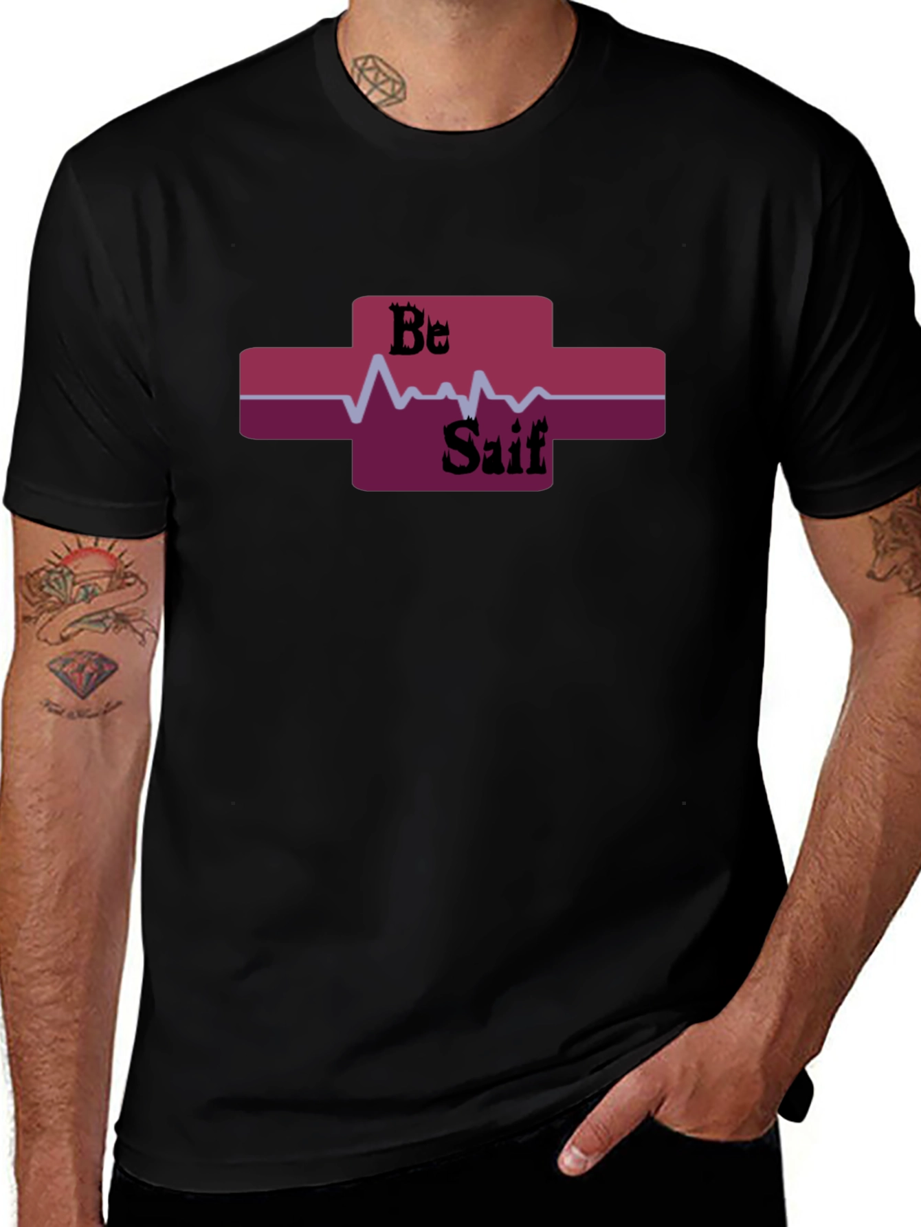 Be Saif Heartbeat T-Shirt - Cool Graphic Tee