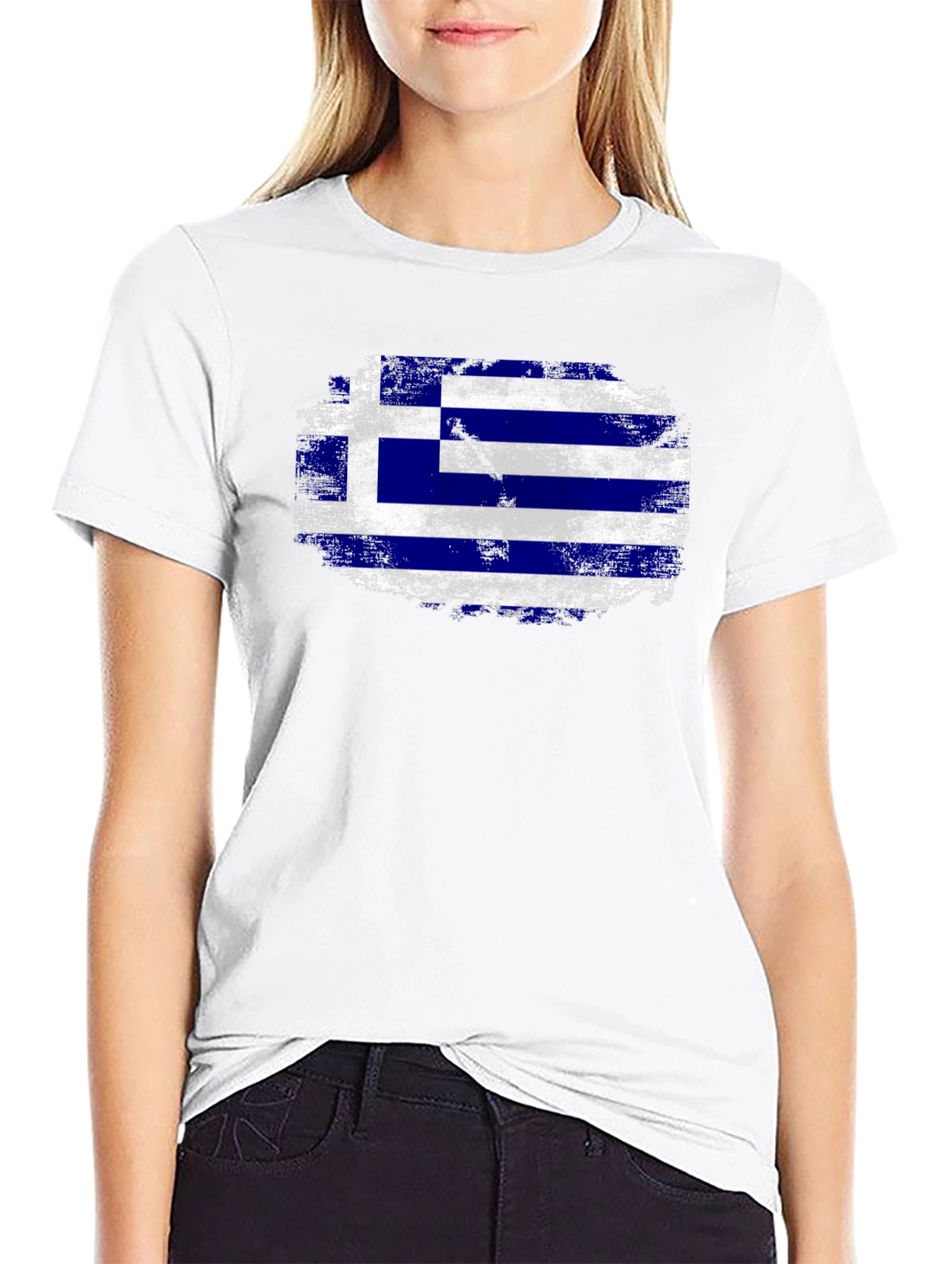 Greece Flag Distressed T-Shirt
