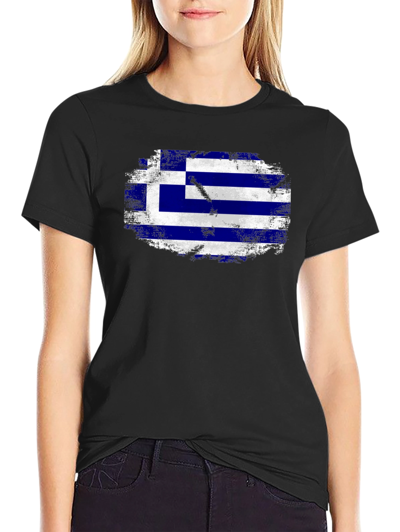 Greece Flag Distressed T-Shirt