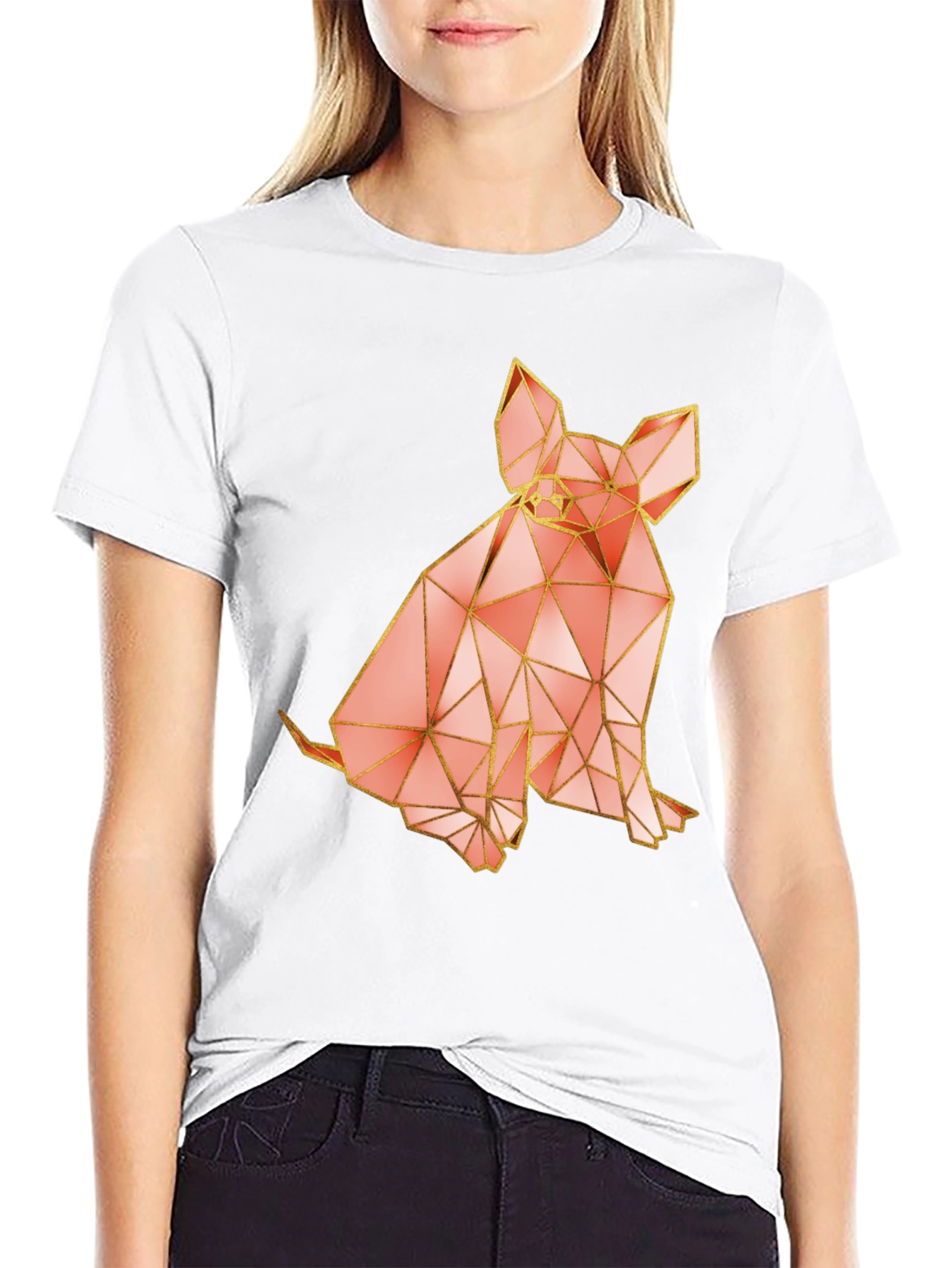 Geometric Dog Graphic T-Shirt