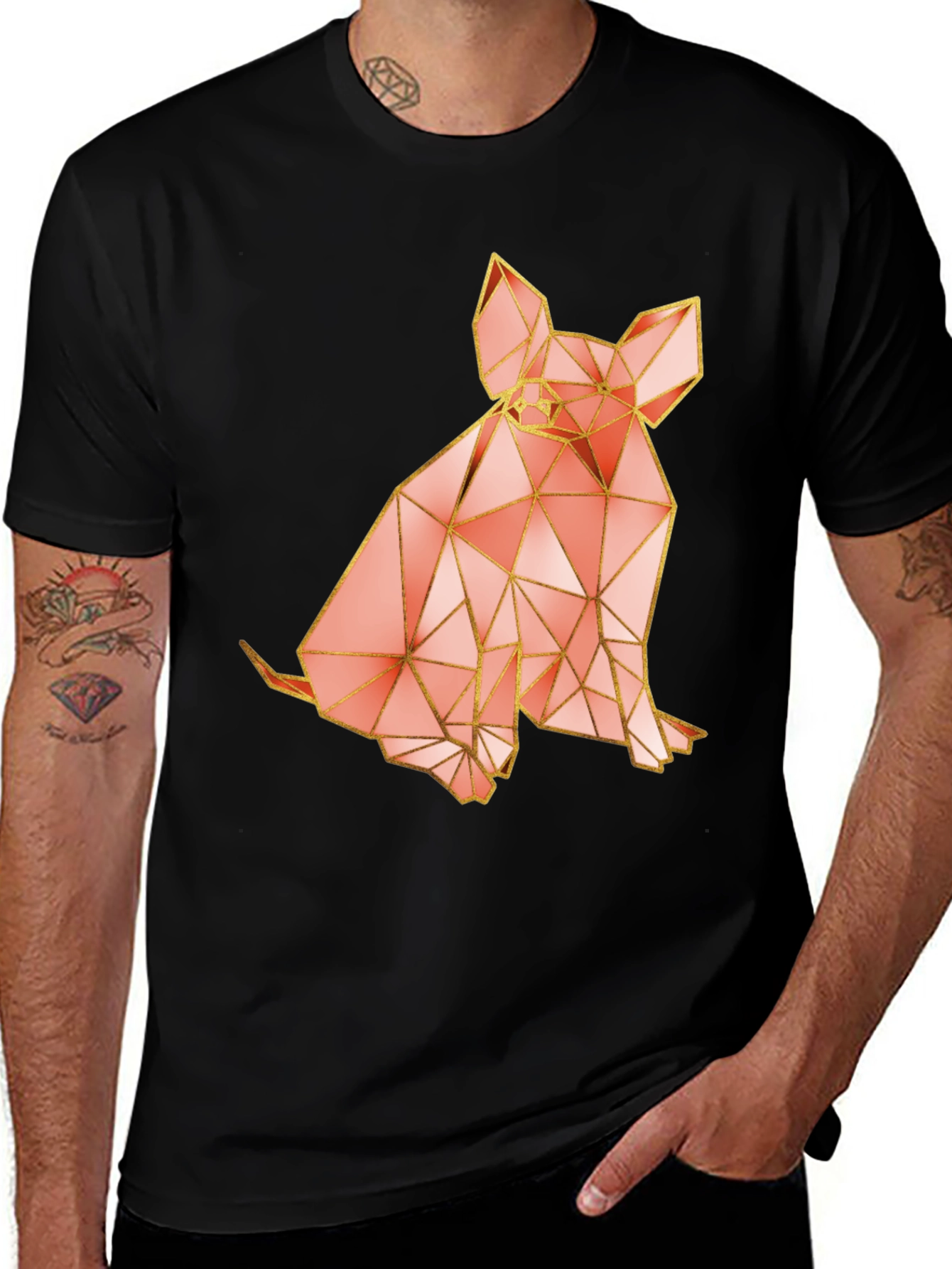 Geometric Dog Graphic T-Shirt
