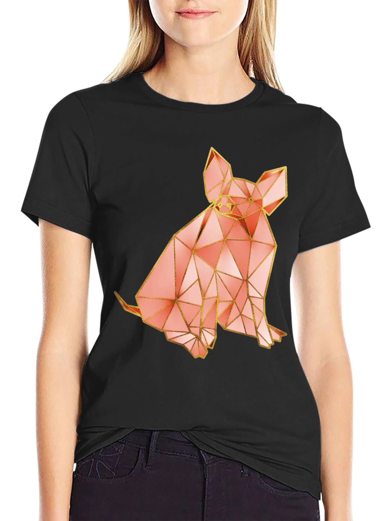 Geometric Dog Graphic T-Shirt