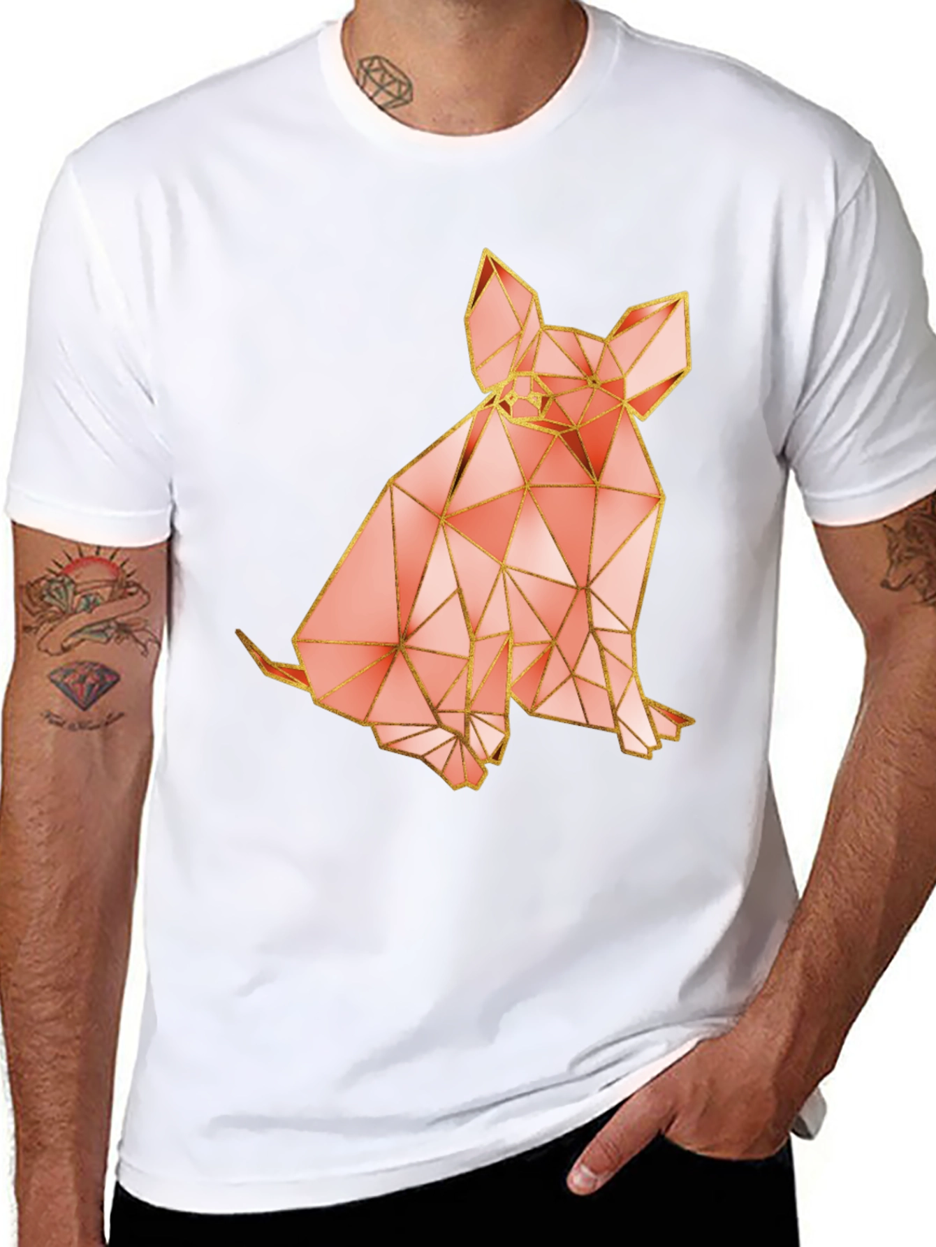 Geometric Dog Graphic T-Shirt