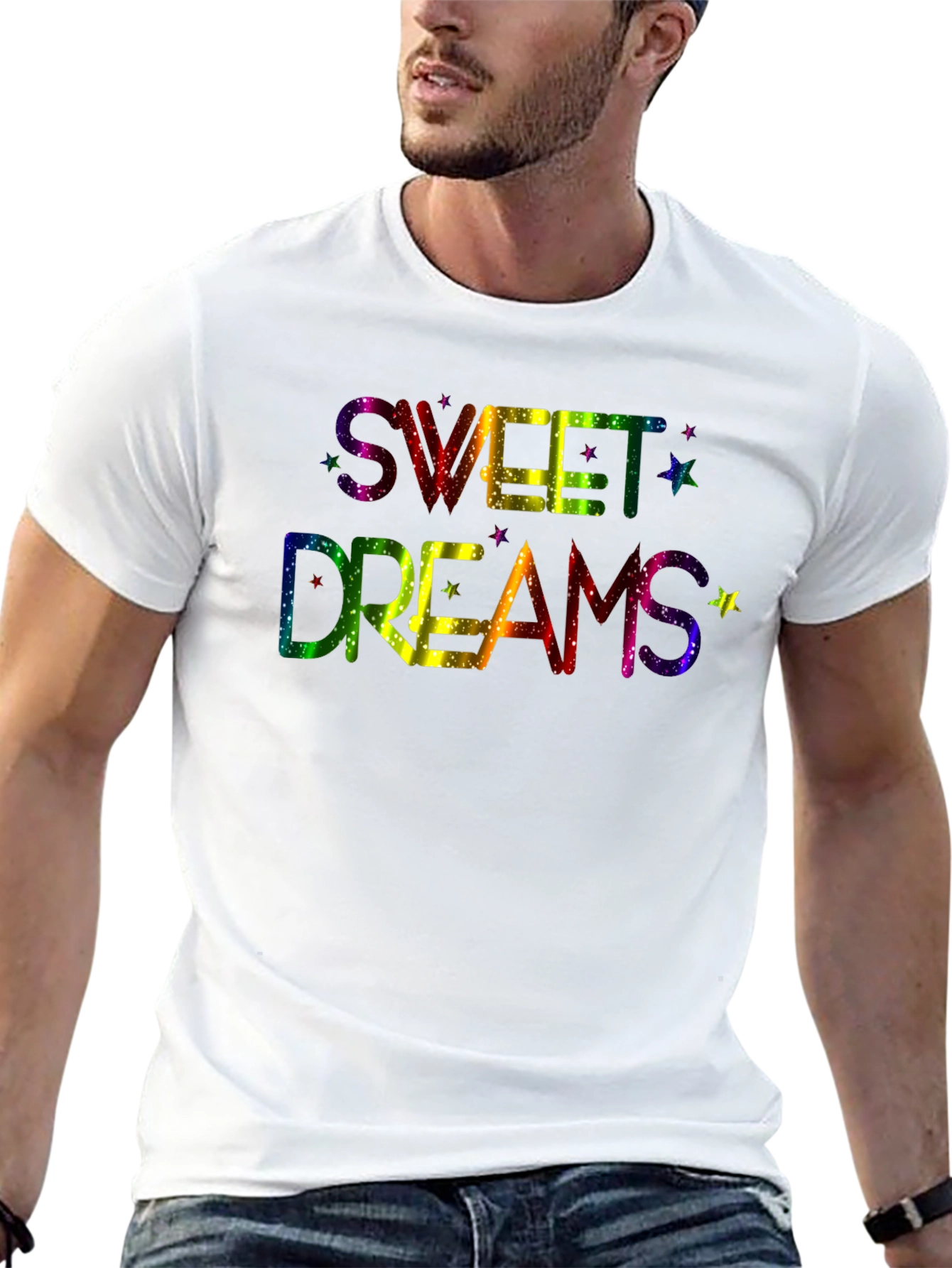 Sweet Dreams Rainbow Graphic Black T-Shirt