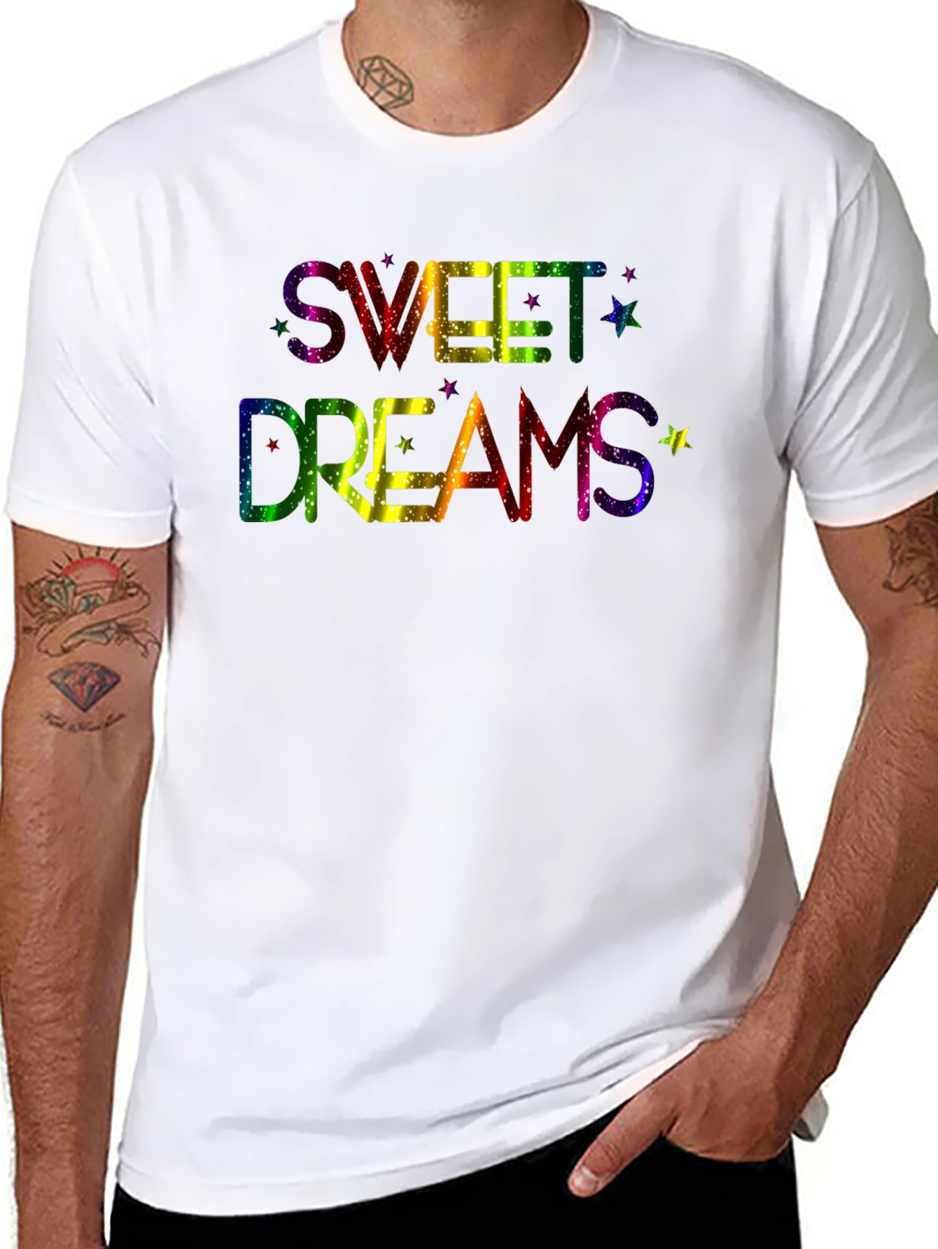 Sweet Dreams Rainbow Graphic Black T-Shirt