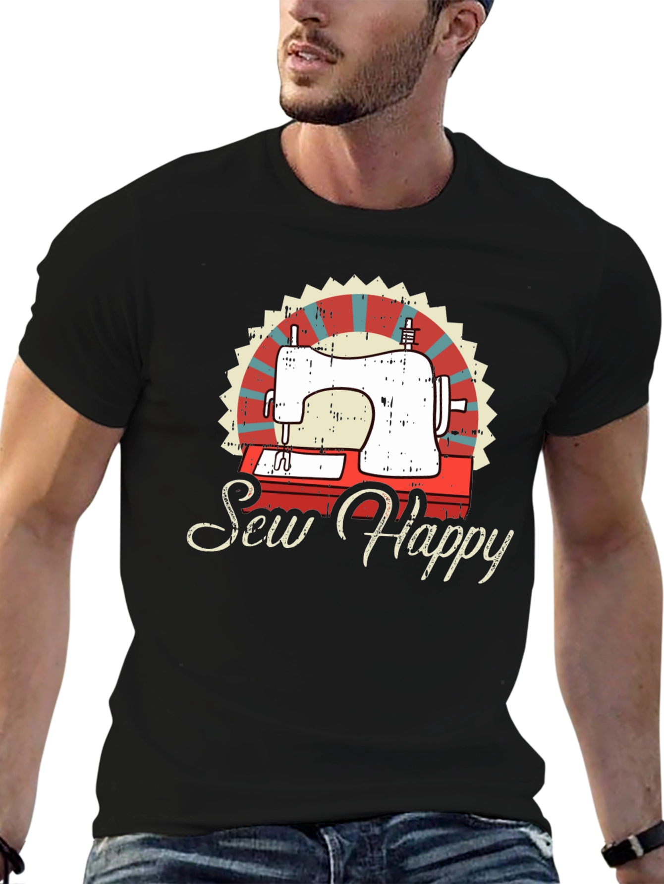 Sew Happy Sewing Machine Graphic Tee