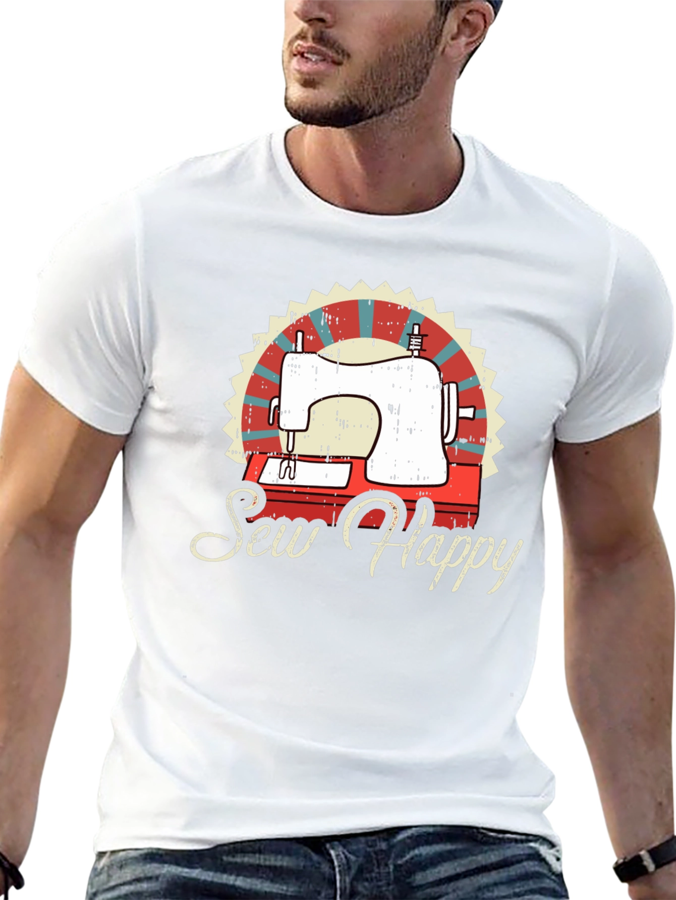 Sew Happy Sewing Machine Graphic Tee