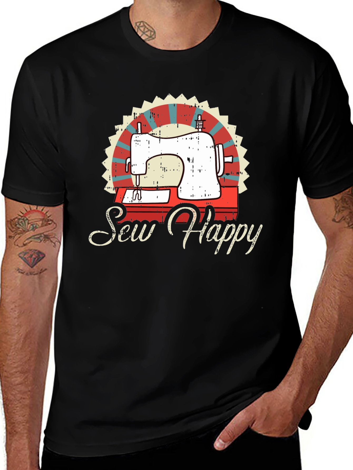 Sew Happy Sewing Machine Graphic Tee