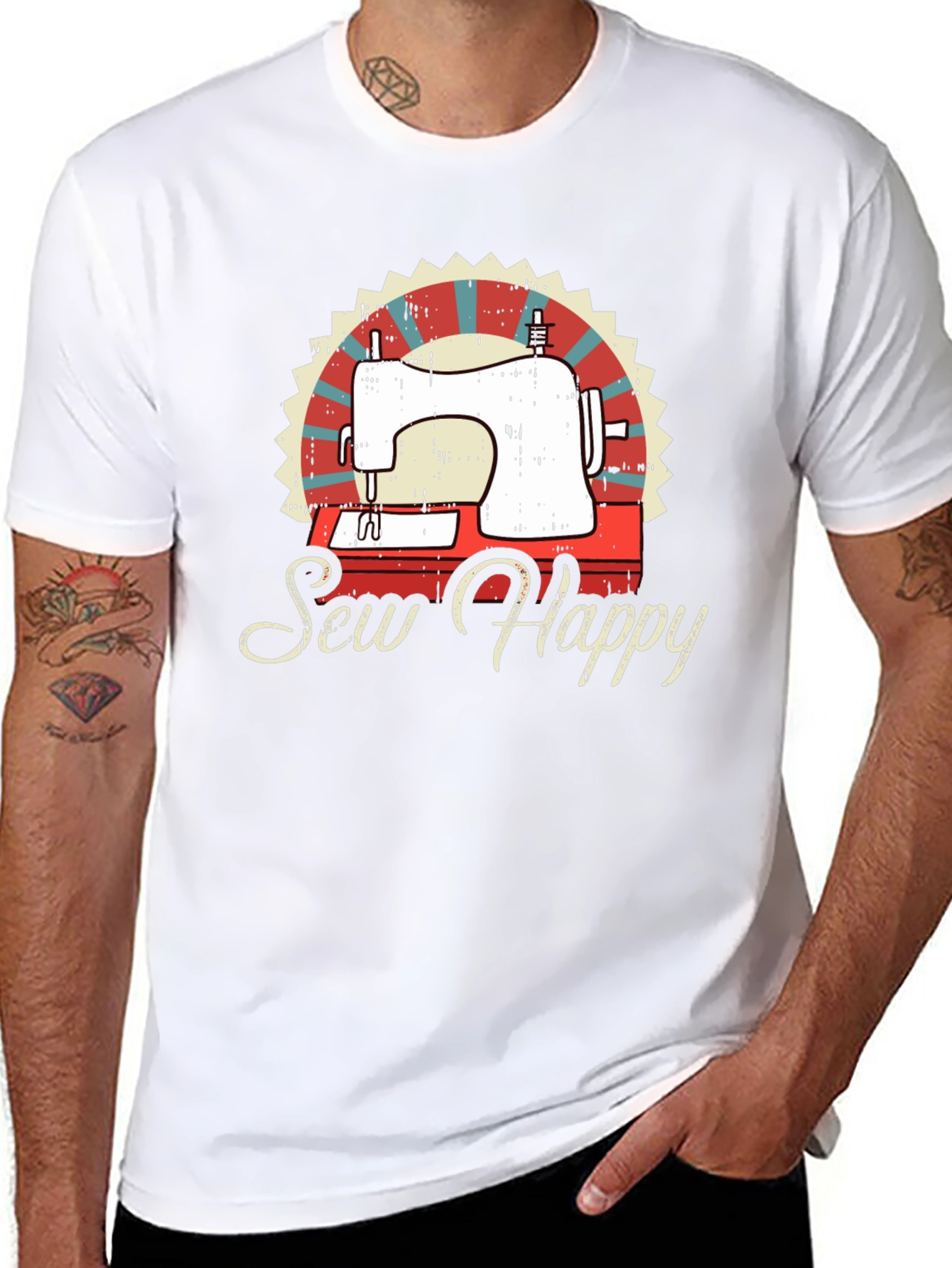 Sew Happy Sewing Machine Graphic Tee
