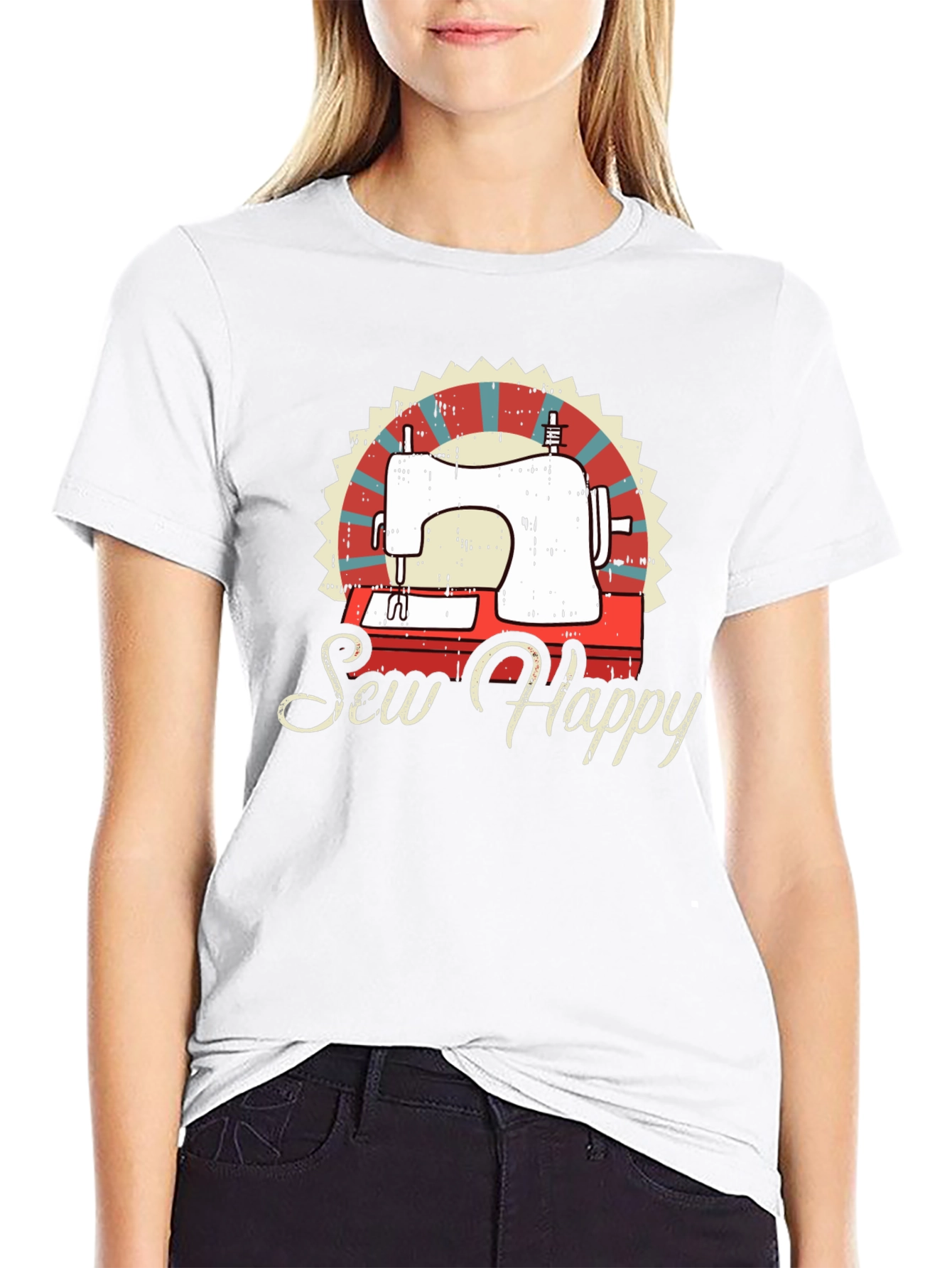 Sew Happy Sewing Machine Graphic Tee