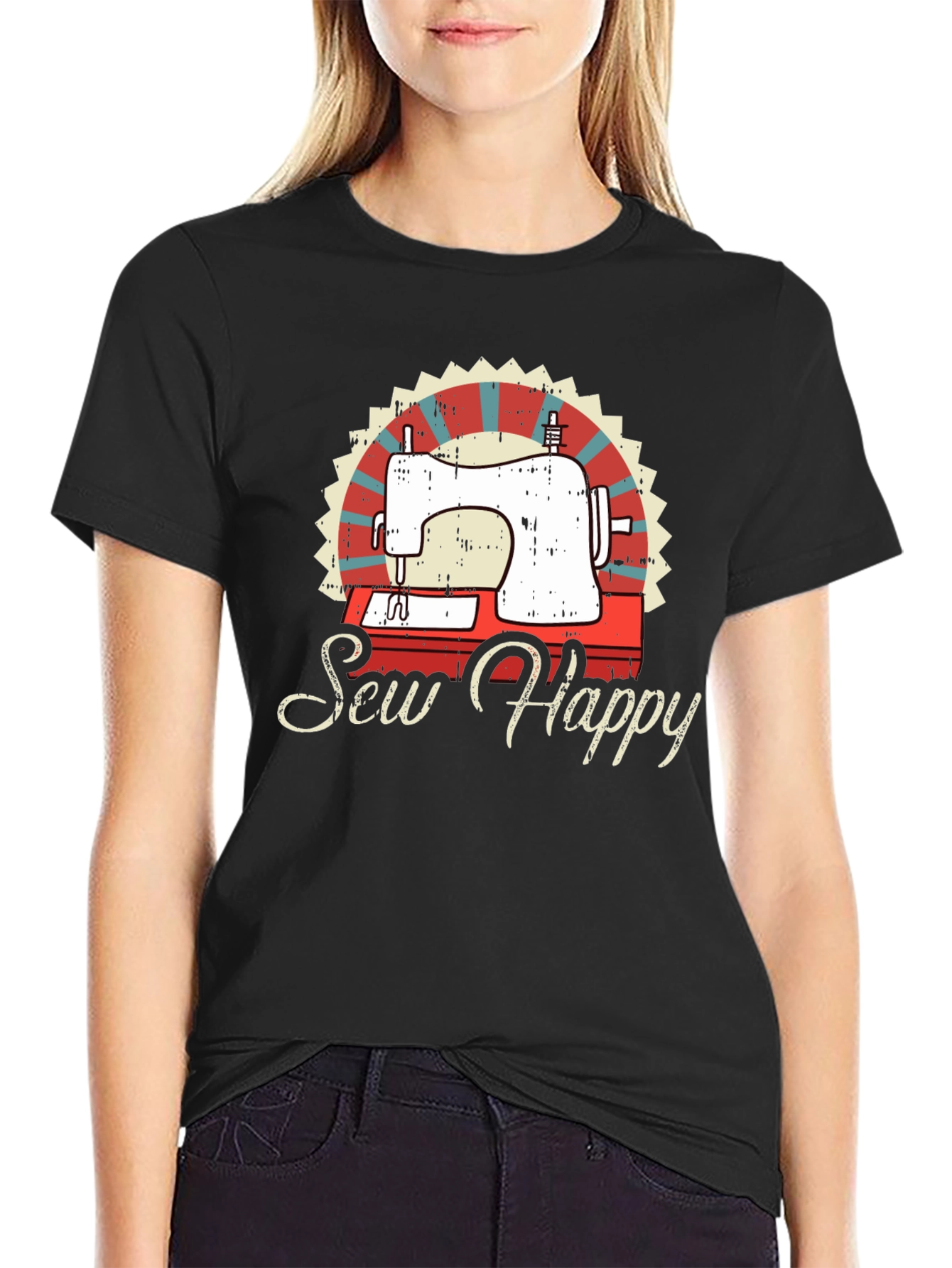 Sew Happy Sewing Machine Graphic Tee