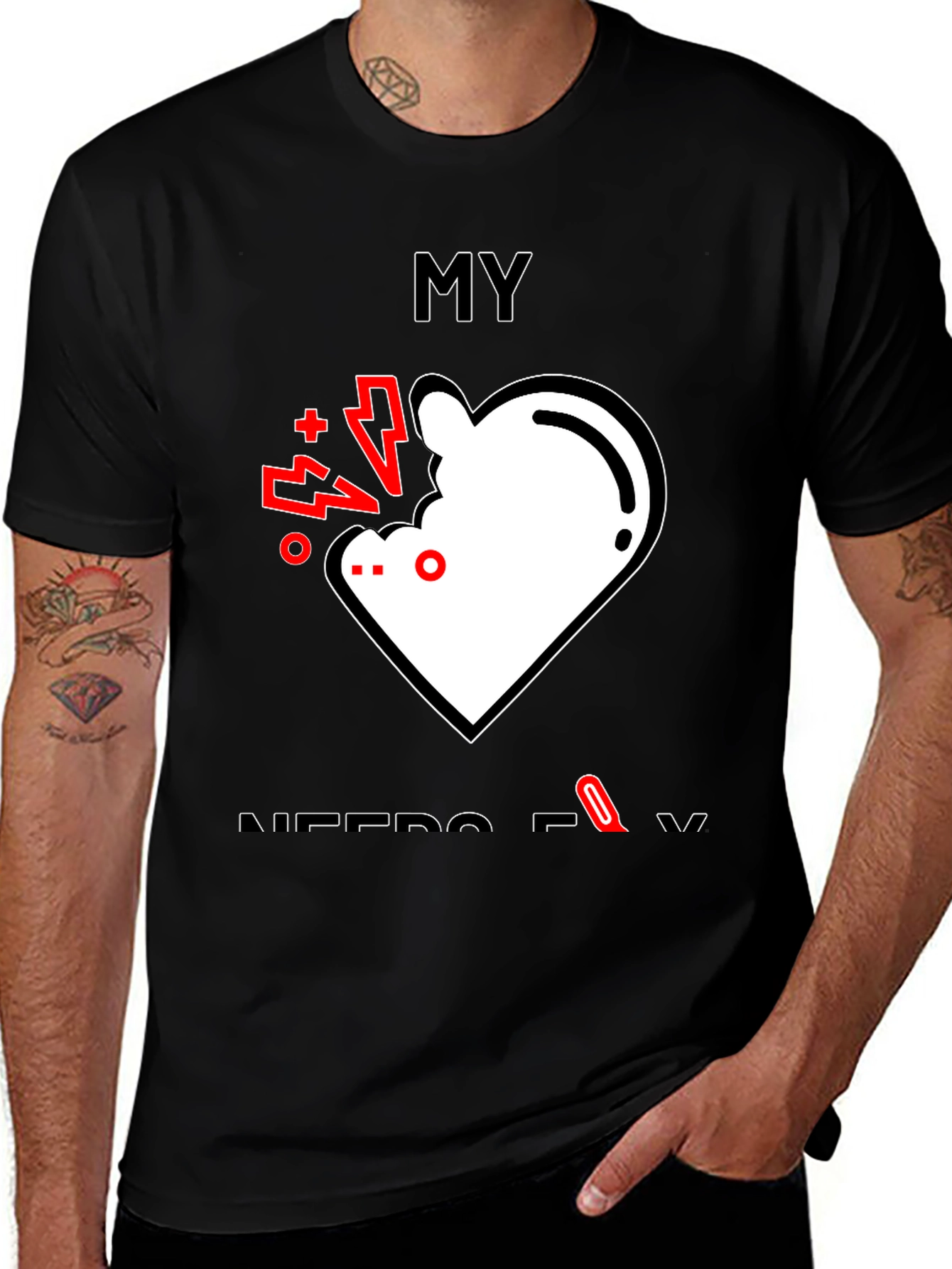 My Nerdy Love Black T-Shirt