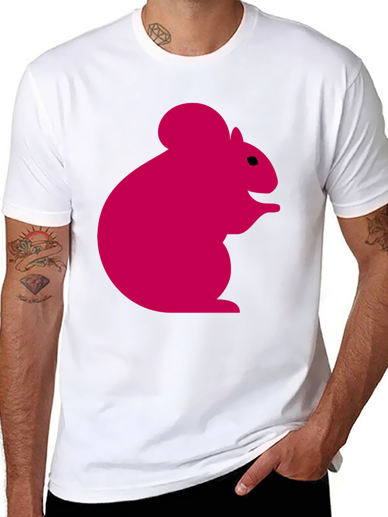 Pink Squirrel Graphic Tee - Mens Black T-Shirt
