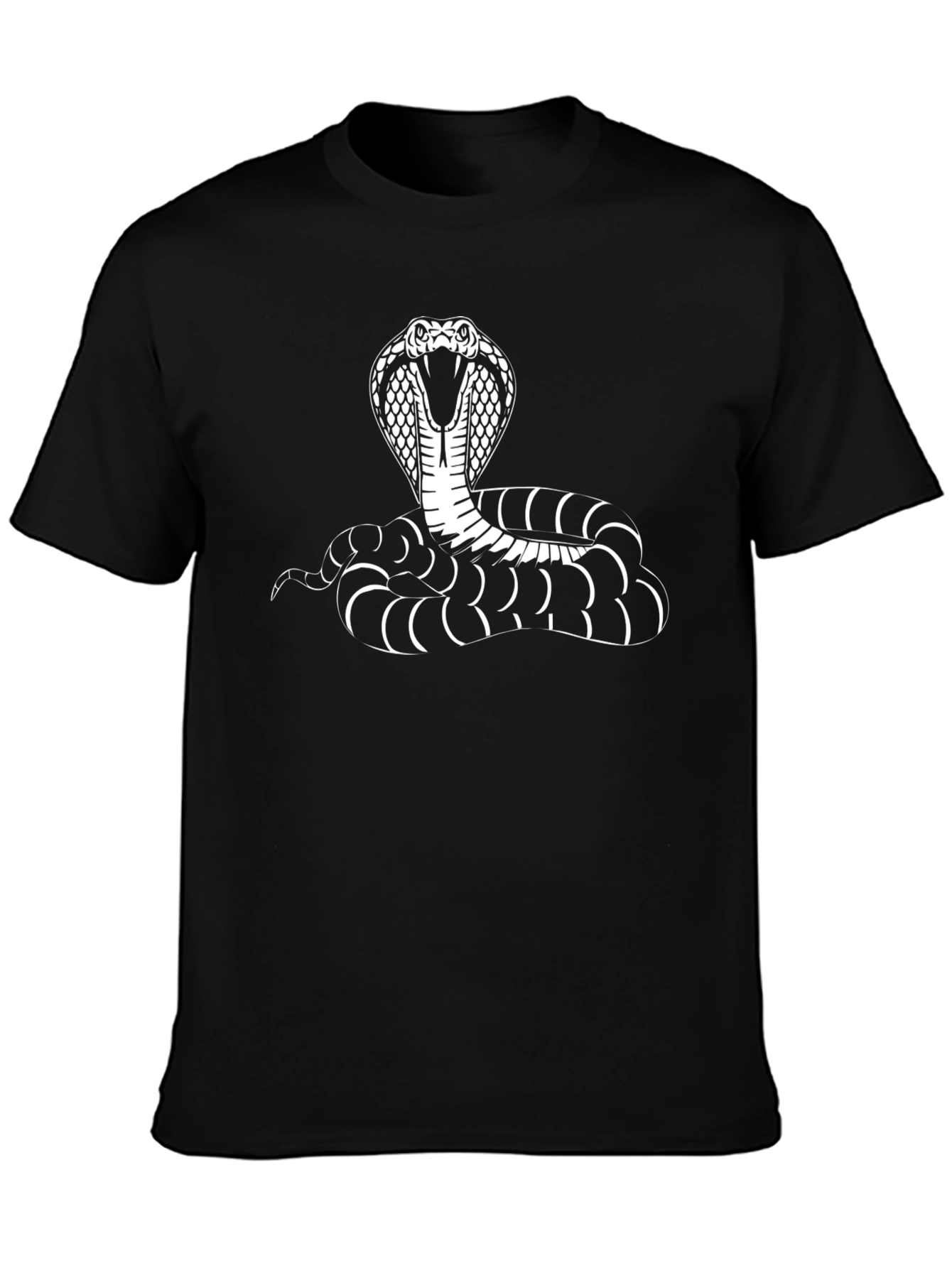 Black Cobra Graphic Tee - Snake Design