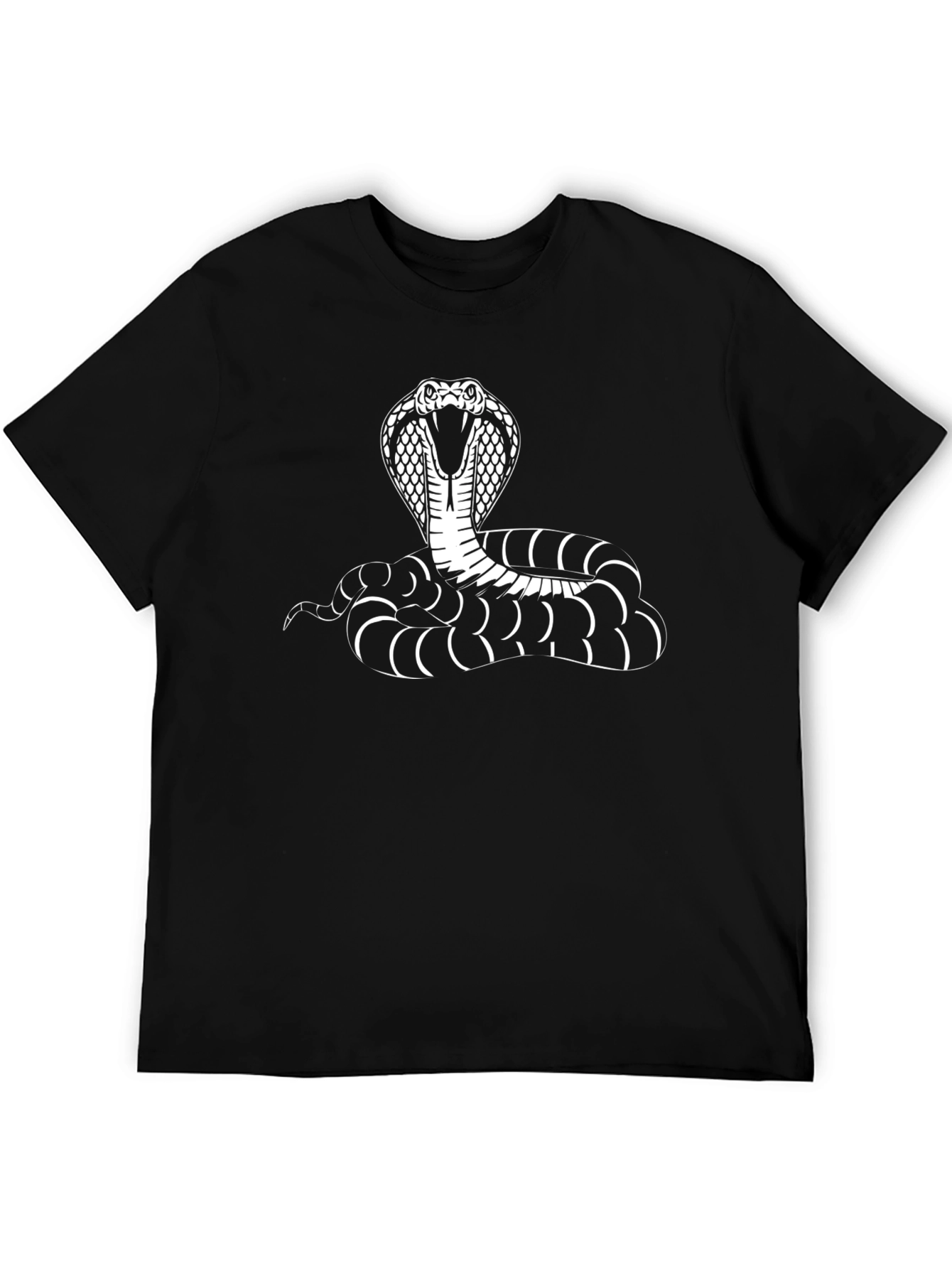 Black Cobra Graphic Tee - Snake Design